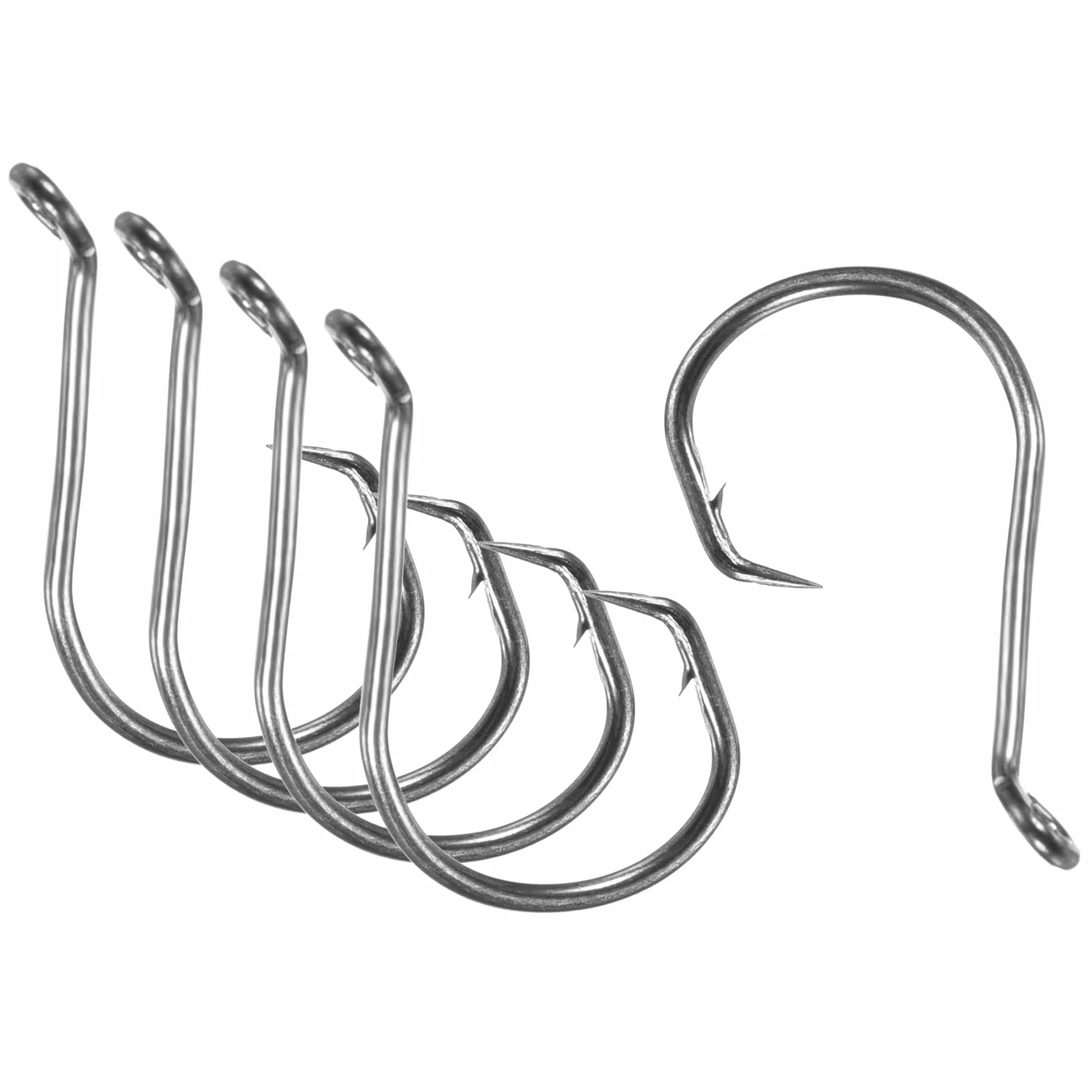 PATIKIL 2# Pesca Circular Anzuelos Carbono Acero 10 Paquetes 0.91" L con Púas Negro