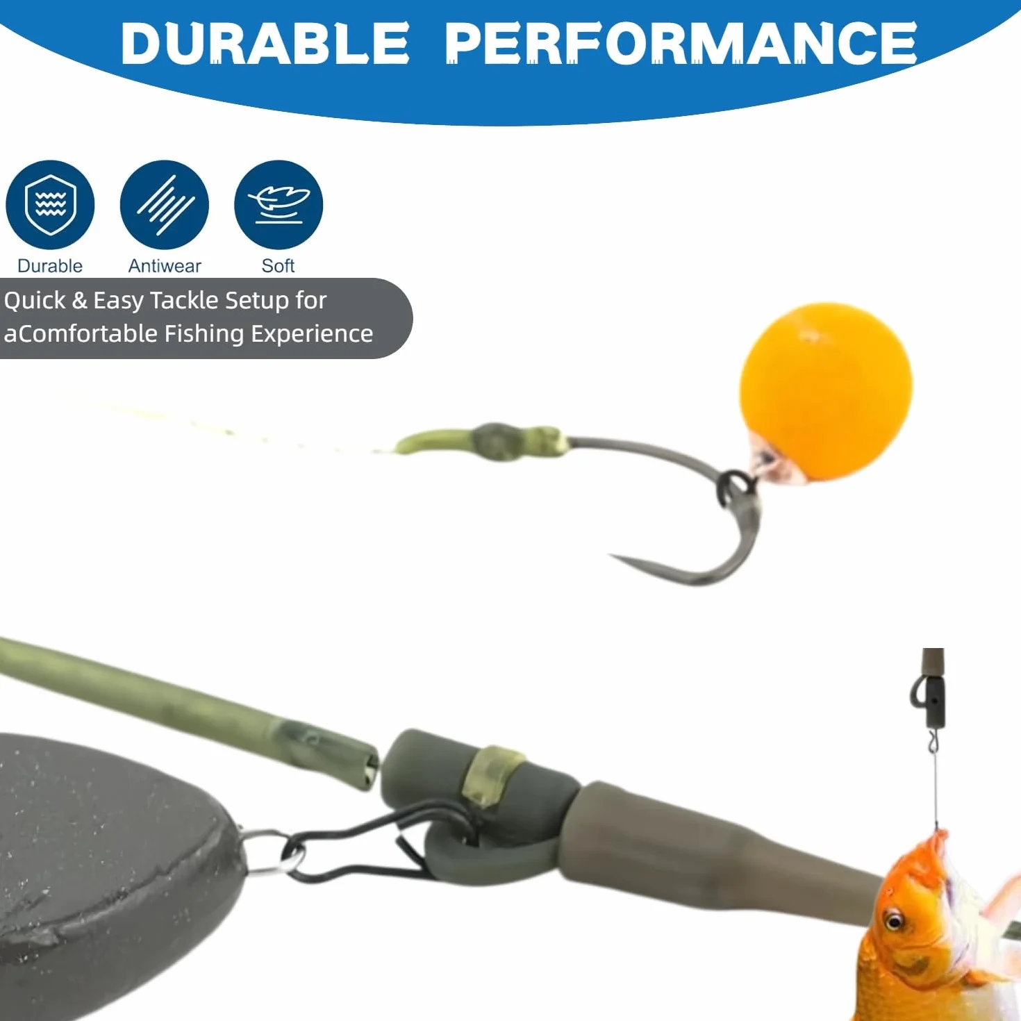 Anzuelos de carpa 8 uds 80 cm accesorios pesca líder