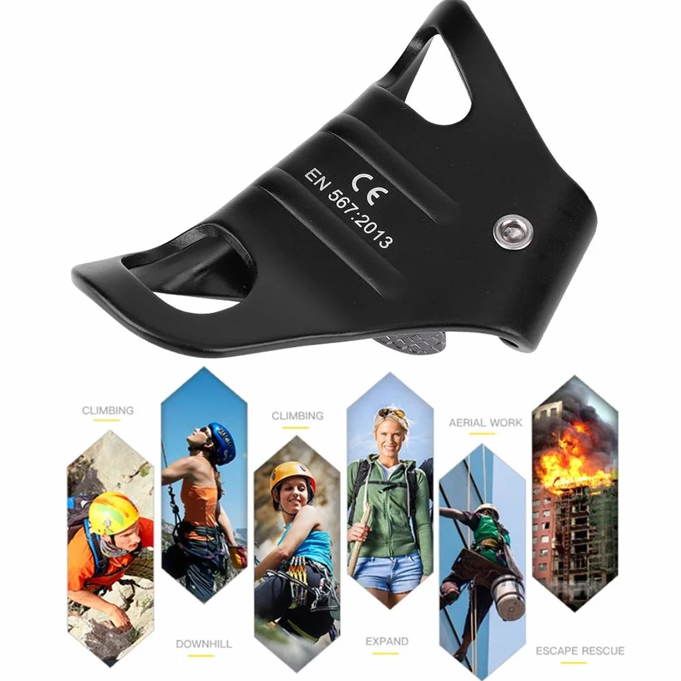 MAGT Ascendente de Escalada, Ascensor de Pecho para Escalada Montañismo con Cuerda 8-13mm (Negro)