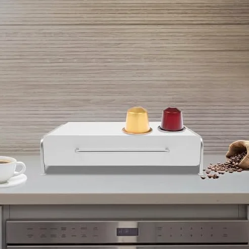 Dispensador de cápsulas de café, organizador de gran capacidad para encimera, soporte eficiente para cápsulas Keurig y Nespresso