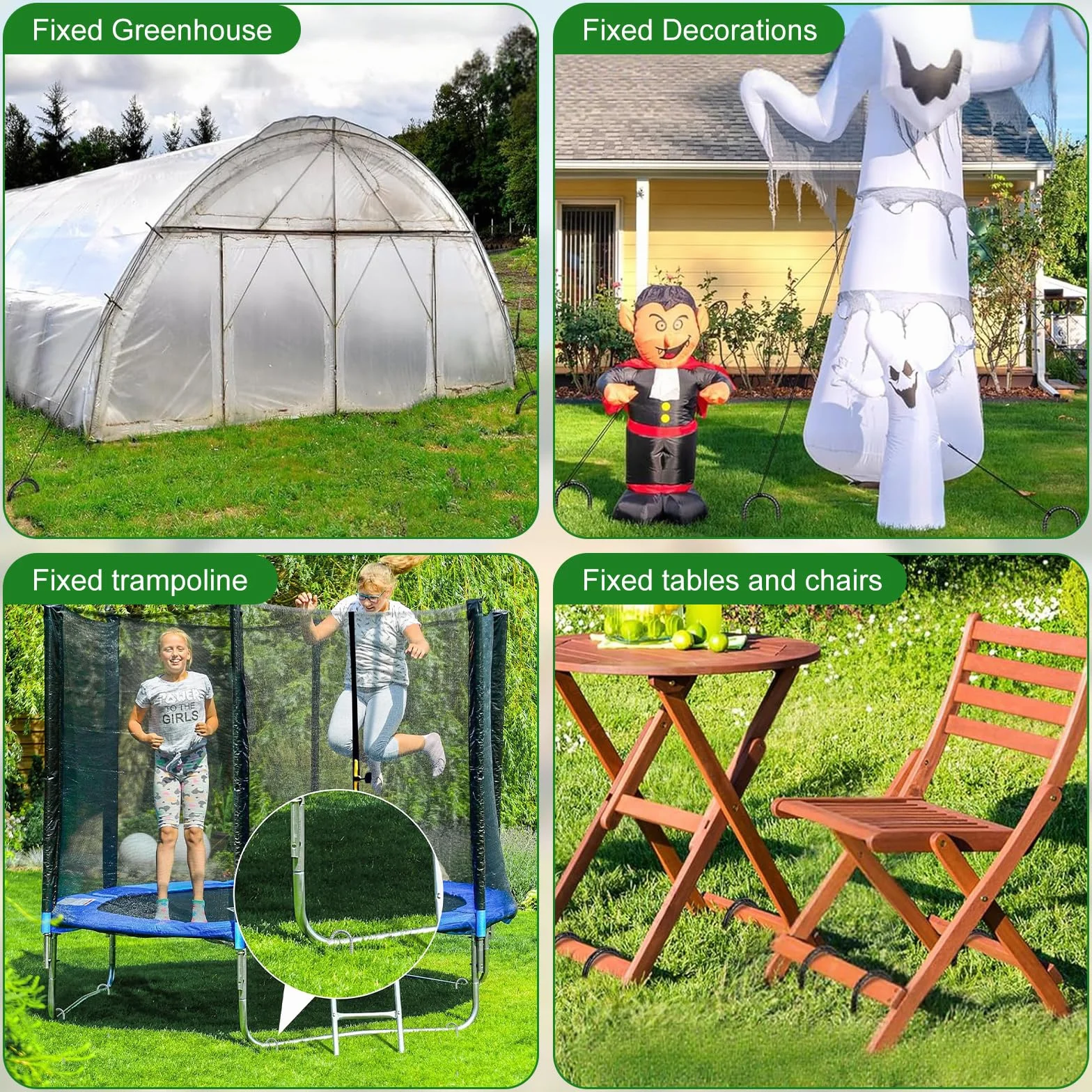 Piquetas Camping Acero Inoxidable 30 cm Anclajes de Tierra para Suelo Duro