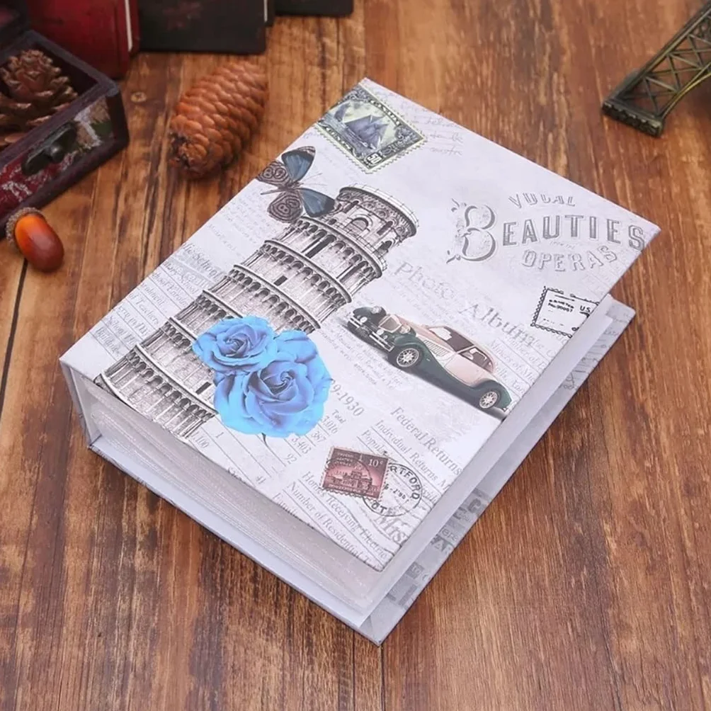 Álbum de Fotos, 100 Fotos, álbum de Fotos con Bolsillos, Libro de Fotos intersticiales, Estuche de Memoria para niños (Plata)