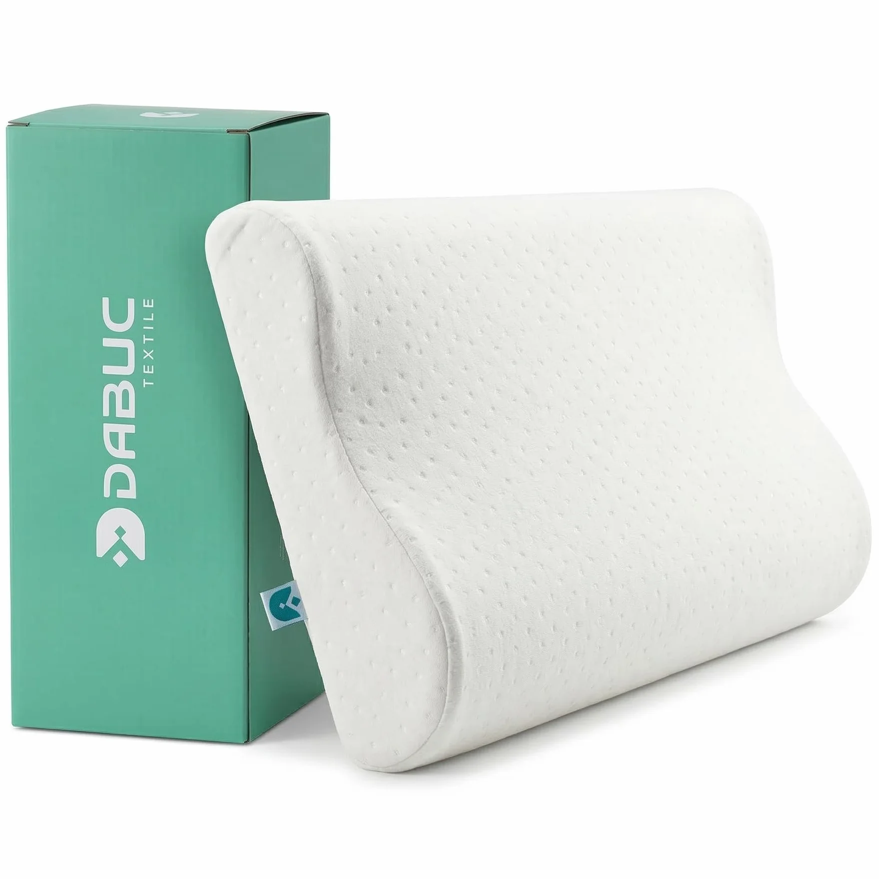 Almohada Infantil Viscoelástica Hipoalergénica 56.5 x 30 x 8/5 cm Memory Foam para Bebés y Niños 2-12 Años