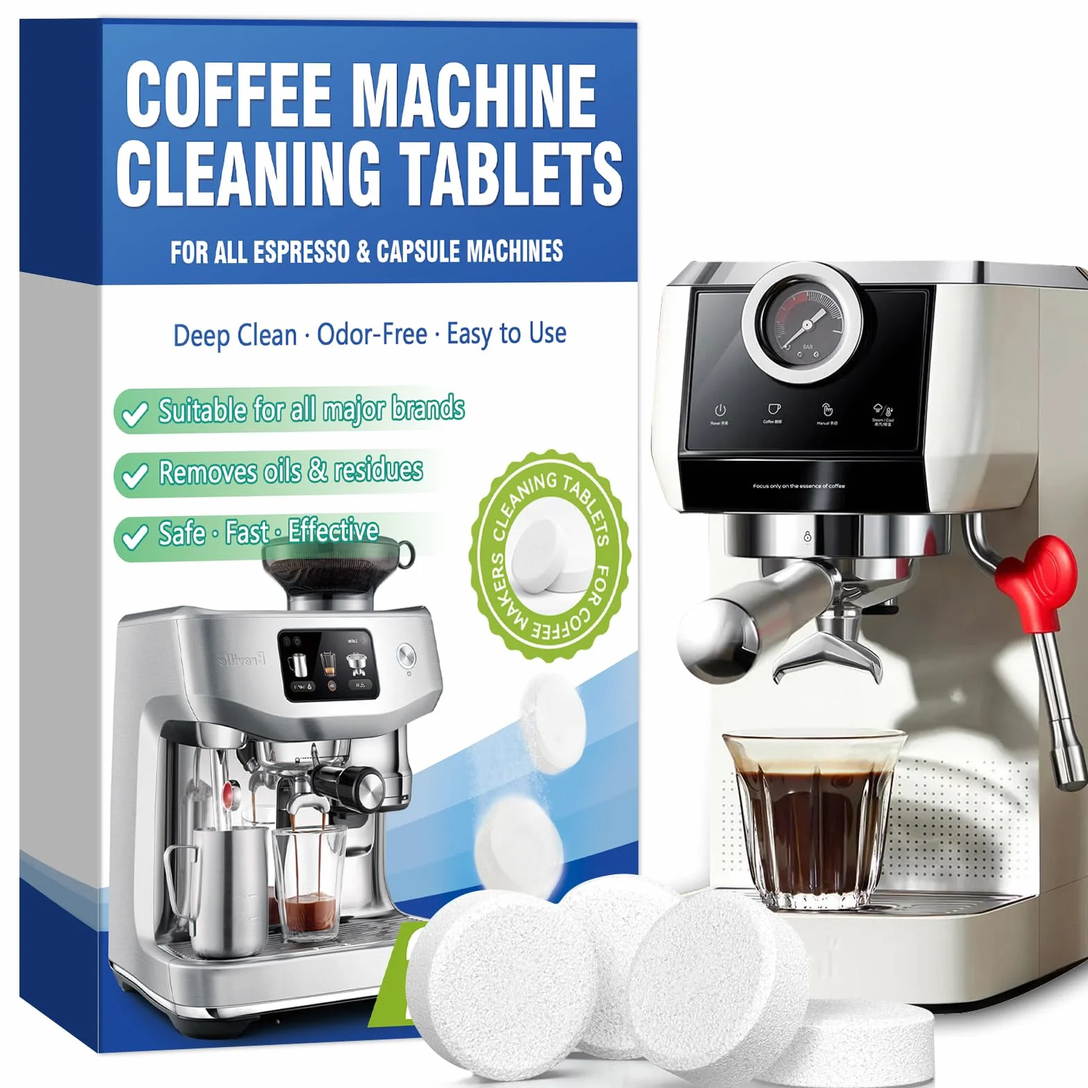 Wansiven Pastillas de limpieza para cafeteras