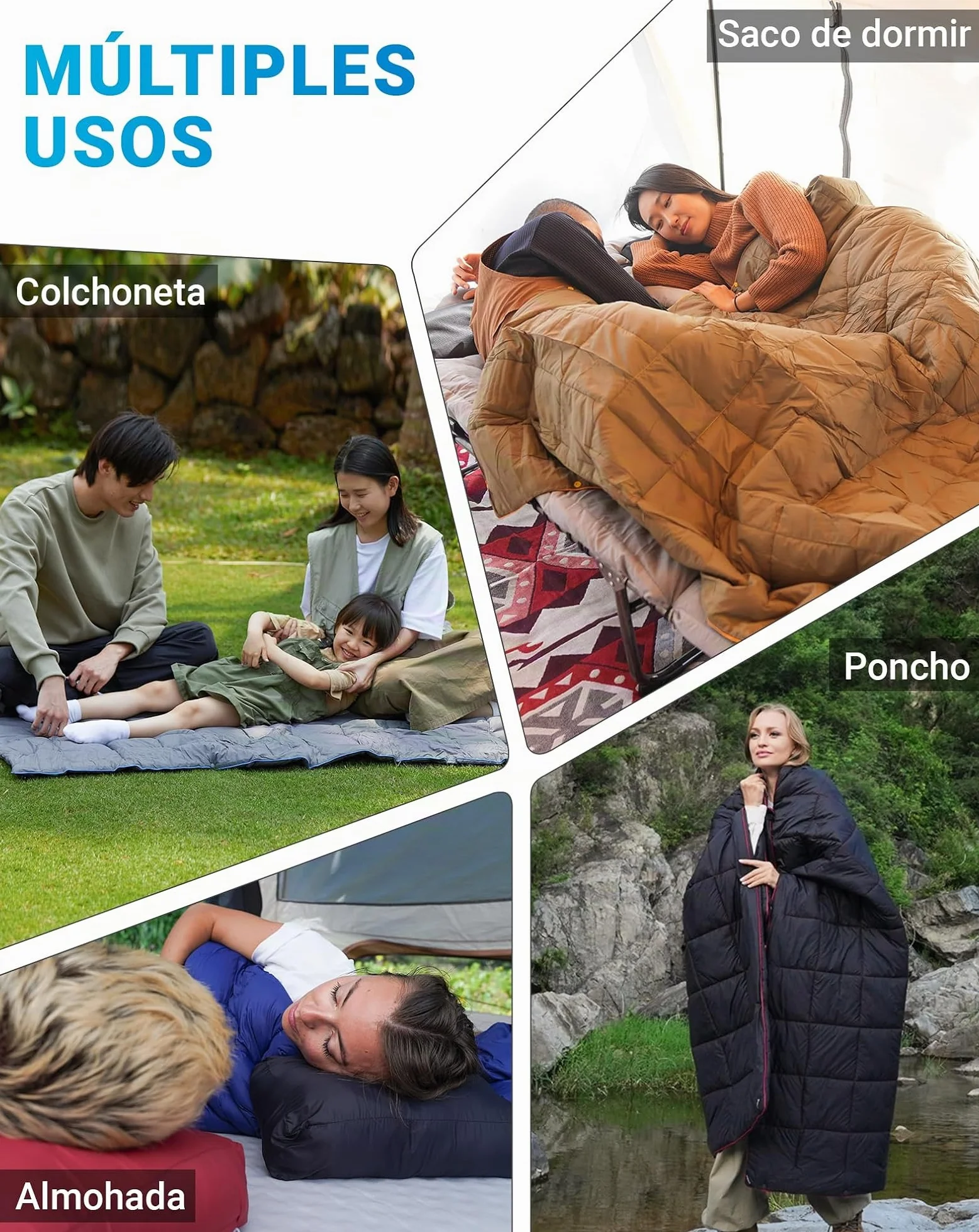 KingCamp Manta de Camping Ultraligera Cálida Impermeable con Bolsa de Transporte