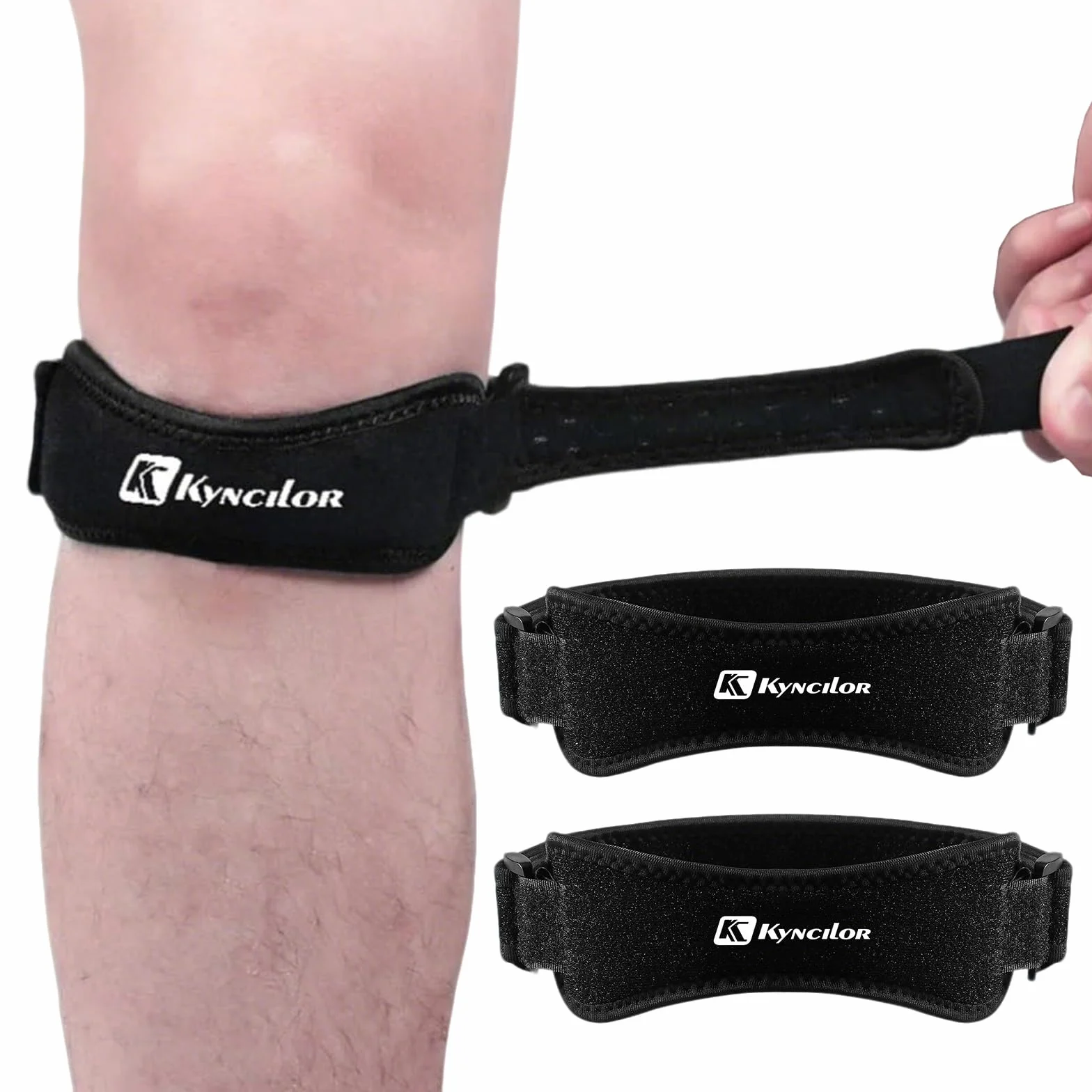 HORREX 2 Piezas Rodilleras Menisco y Ligamento Ajustable para Gimnasio Voleibol Correr Deporte