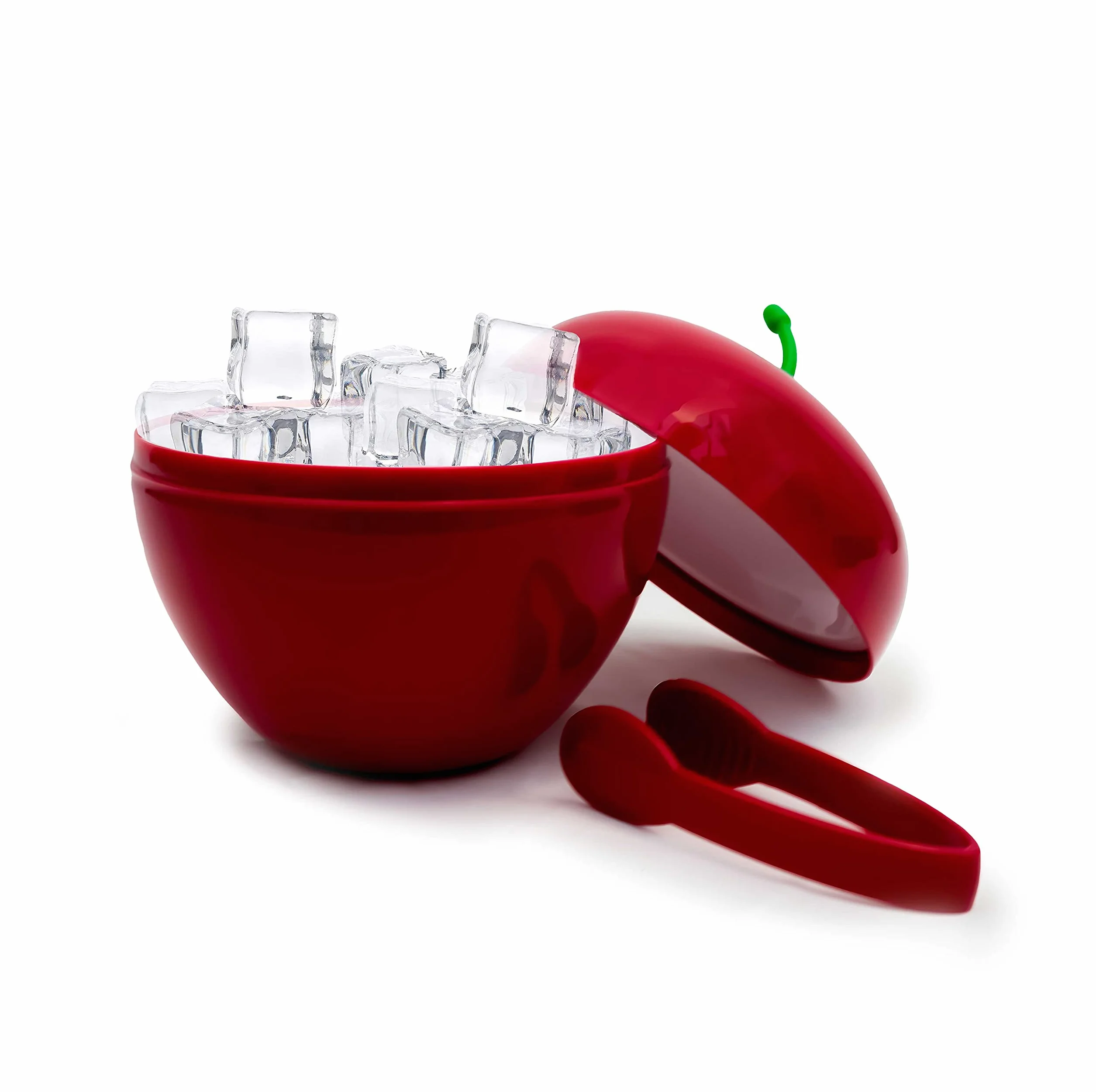 Cecoa • Cubo de Hielo Cereza • 750 ml • Doble Pared Hermética • con Tapa + Pinza • Cubo de Hielo de diseño de Frutas • Aperitivo, cócteles, mojitos, Fiestas, veladas • Compacto, Original, Isotérmico