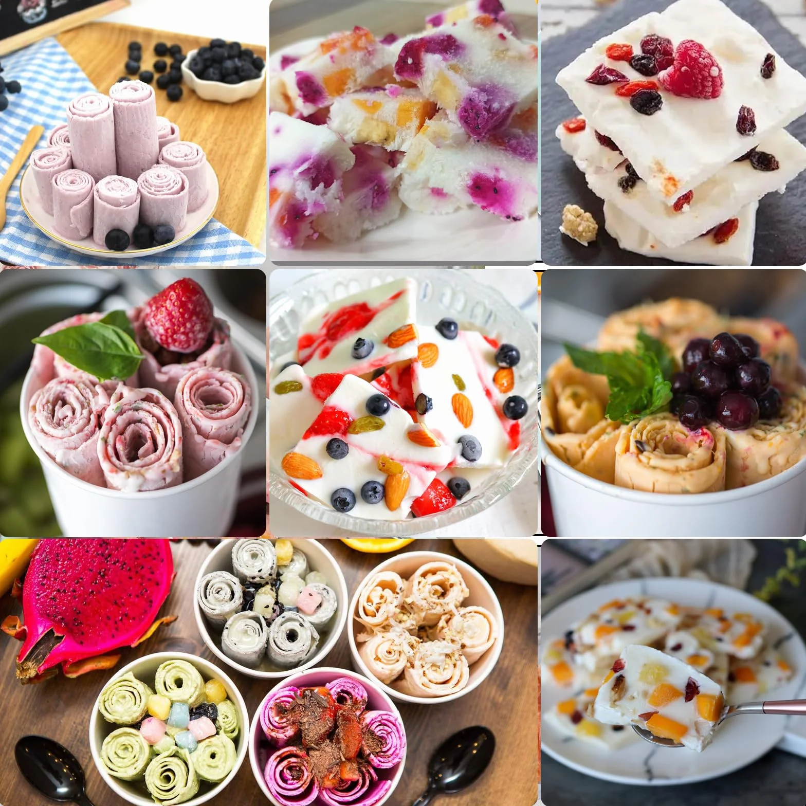 DBREAKS Fabricante de rollos de helado,Plancha para Helados,Maquina de hacer helados,INstant Ice Cream Roll Maker,Heladera Instantánea de acero inoxidable para helado de yogur helado sorbete,Blanco