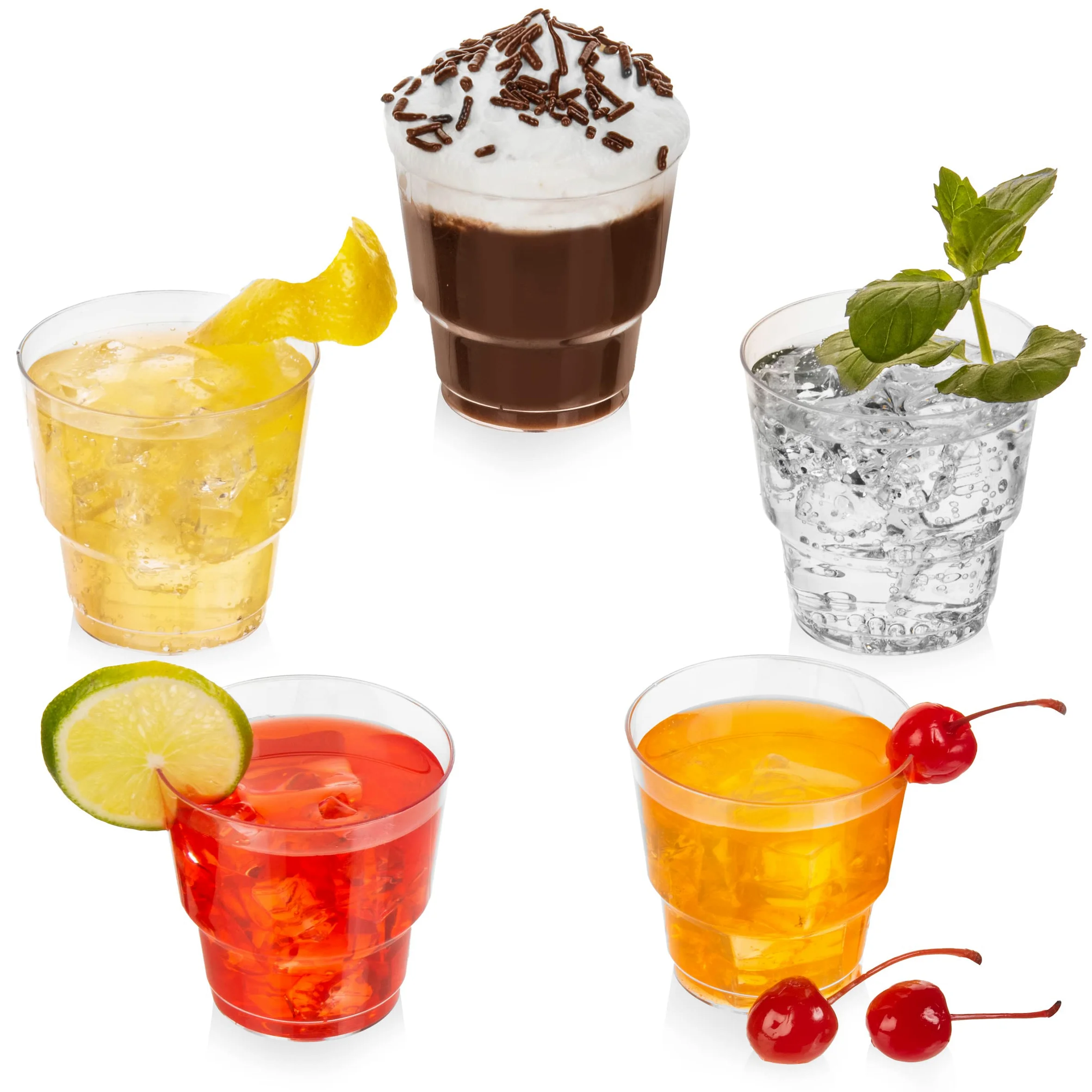 Vasos pequeños de fiesta de 5 onzas, paquete de 96 unidades, plástico duro transparente, resistente, grado alimenticio, mini tazas para cócteles y bebidas de fiesta, reutilizables, 96