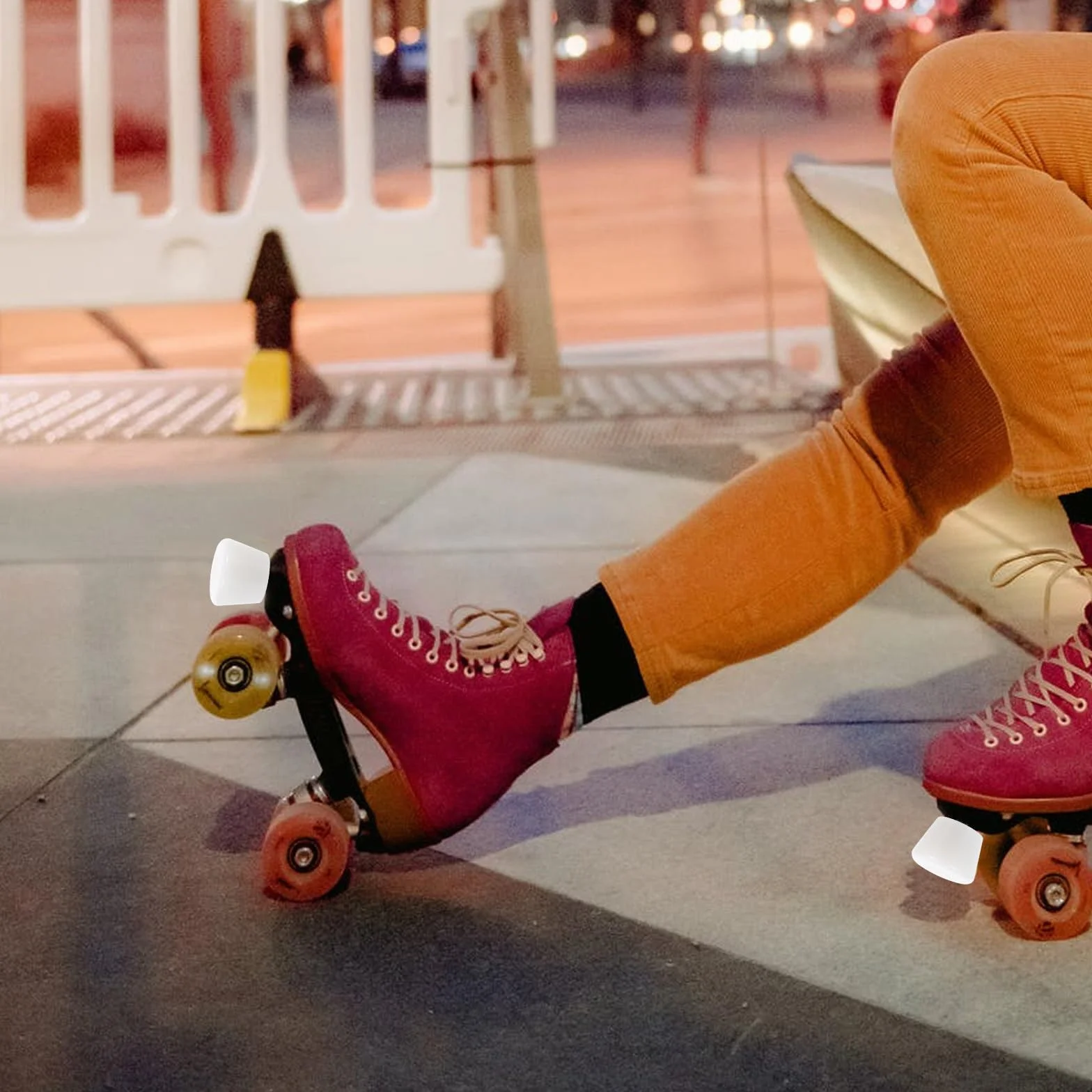 VILLCASE Frenos para Patines de Ruedas Cabezales Dobles y Base Antideslizante, 4 Unidades