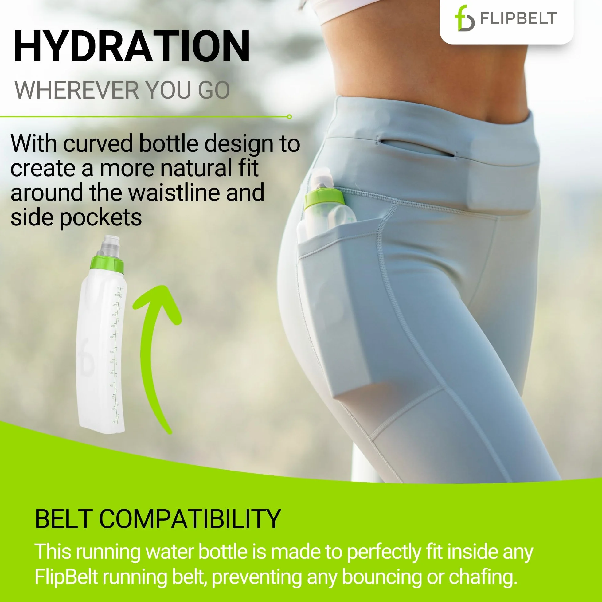 Flipbelt Arc Cinturón para correr con botella de hidratación curvada