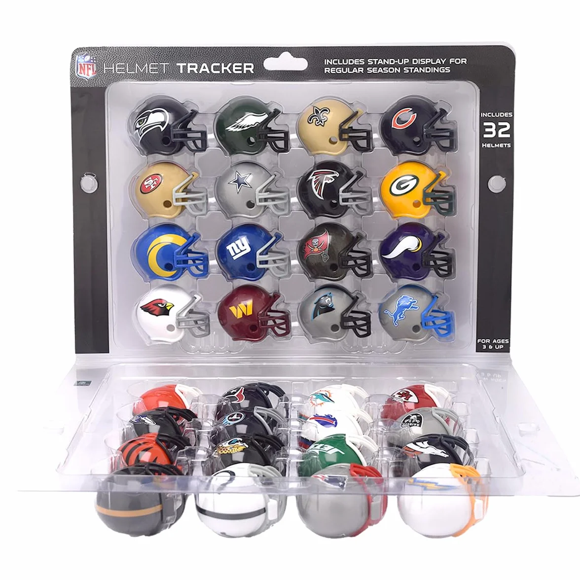 Riddell Juego 32 Piezas Rastreadores Casco NFL, Cascos Tamaño Gumball, Logotipos Actuales NFL 2024
