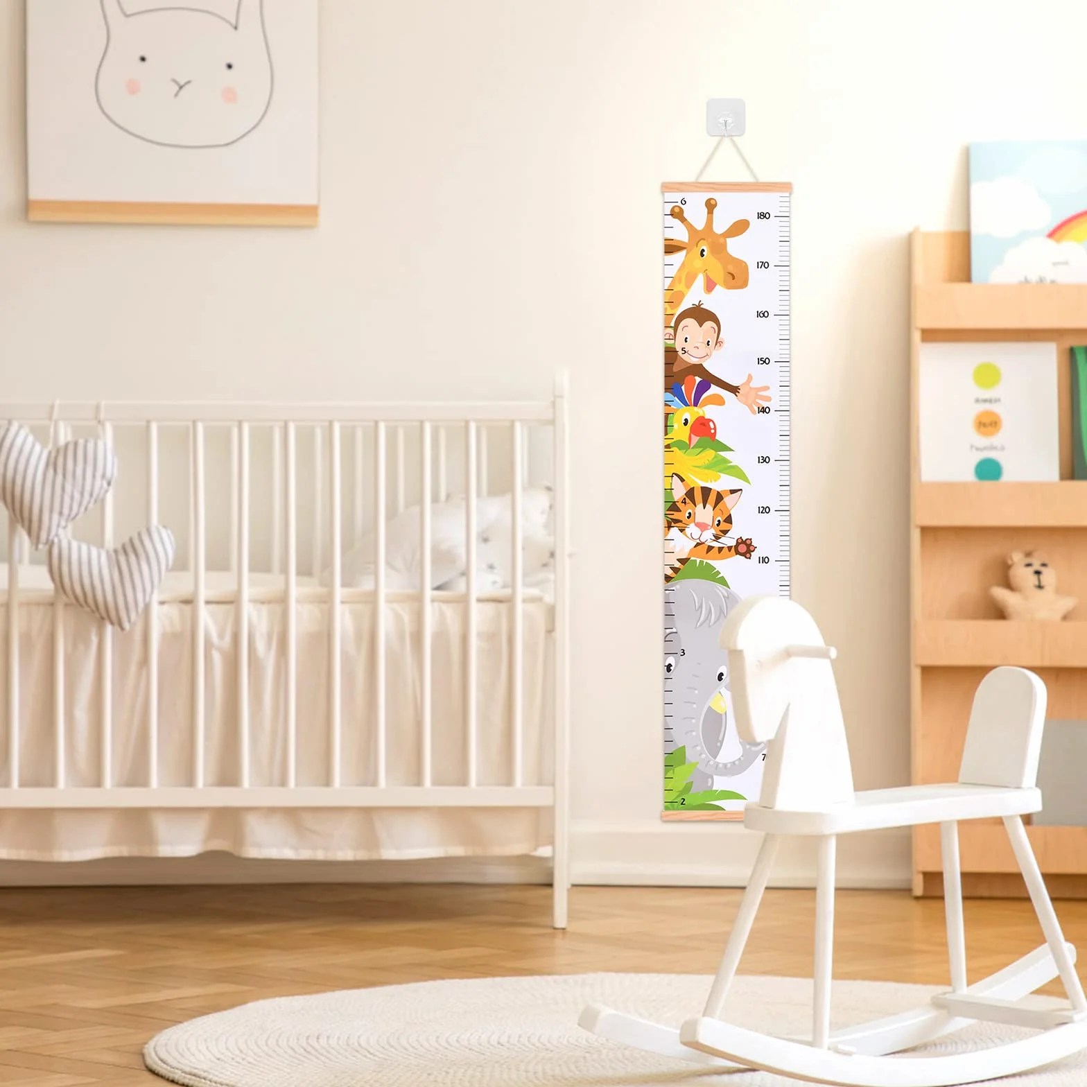 Medidor de Altura para Niños Pared Montado, Tablas Altura Animales Dibujos Animados Decoración Habitación Bebé