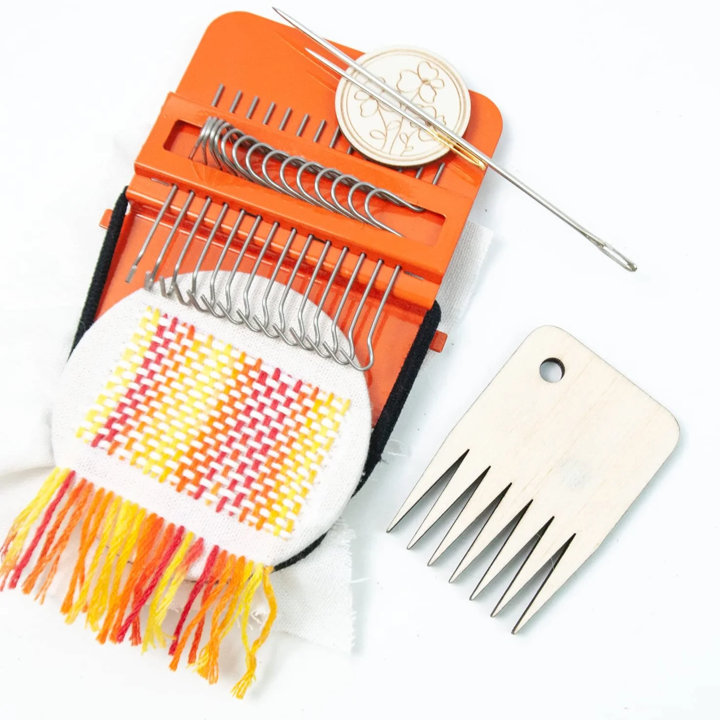 Zalati Mini juego de cuerda de telar 14 ganchos rápido Speedweve Stoppelle para jeans, ropa calcetines reparación DIY patrones artísticos