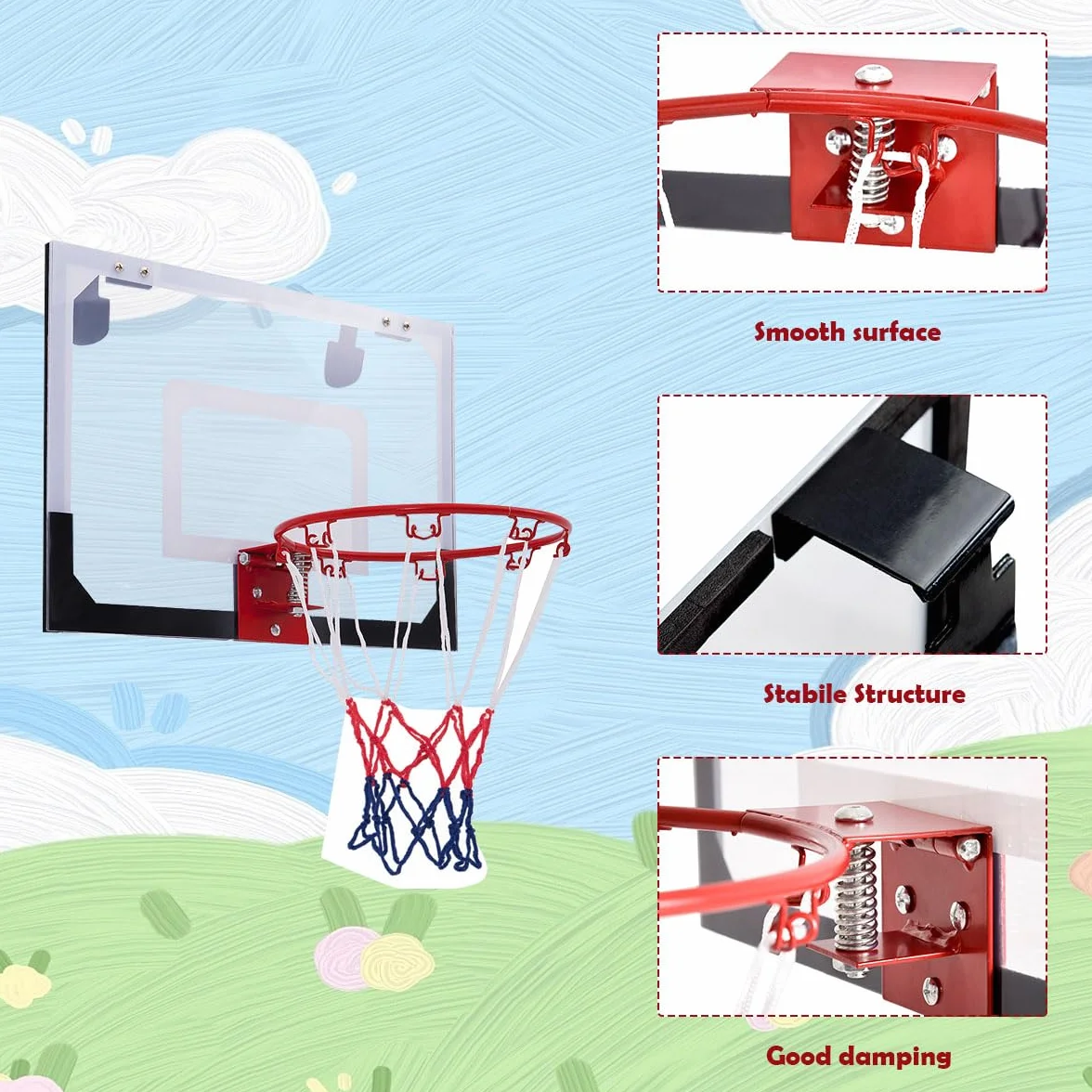 LIFEZEAL Mini Canasta de Baloncesto para niños y Adultos, Tablero montado en Puerta, 46 x 30,5 cm