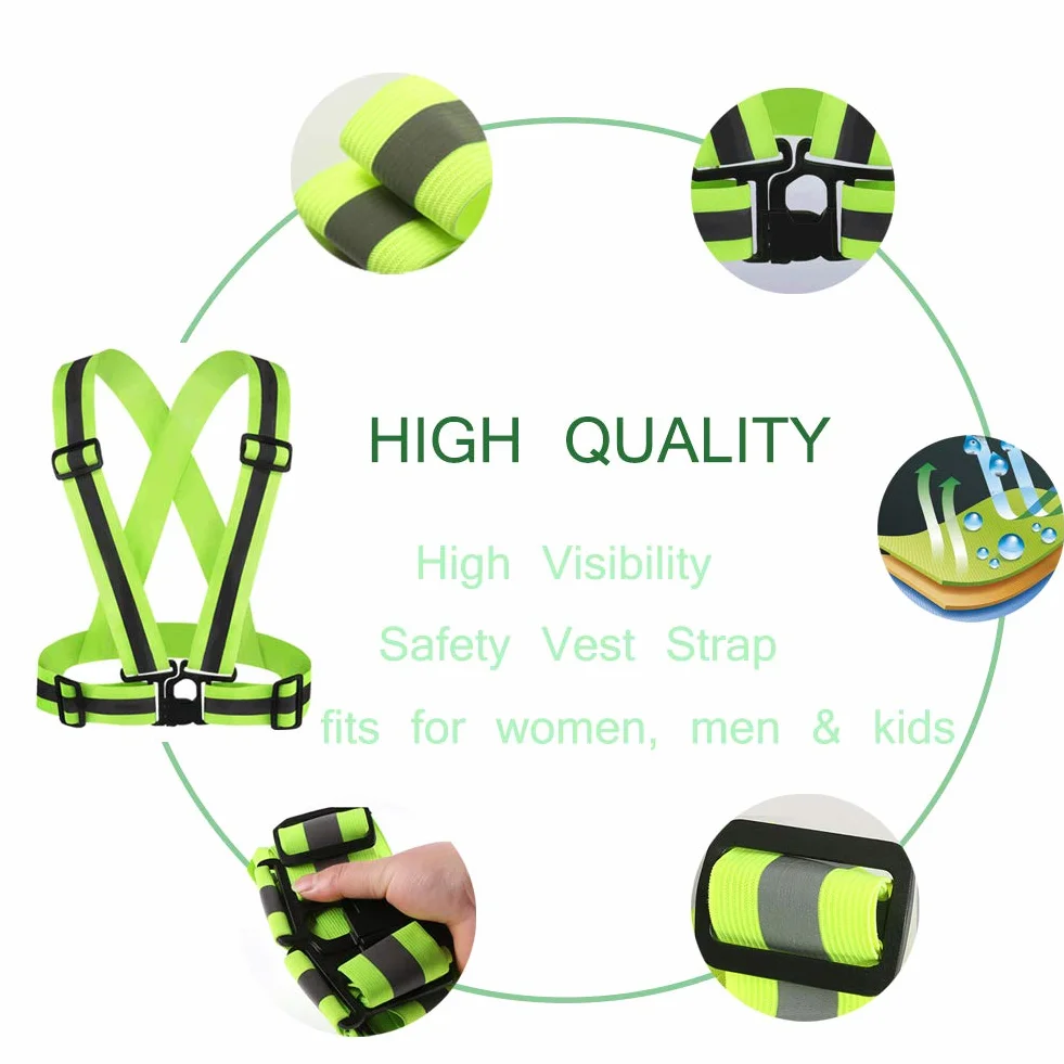 HYCOPROT Chaleco de Seguridad Reflectante Ajustable Alta Visibilidad Adultos Niños