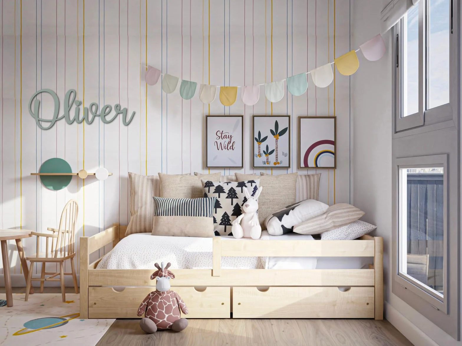 Personalized Wooden Name for Wall Decor, Kids Room Door Sign, Custom Gift