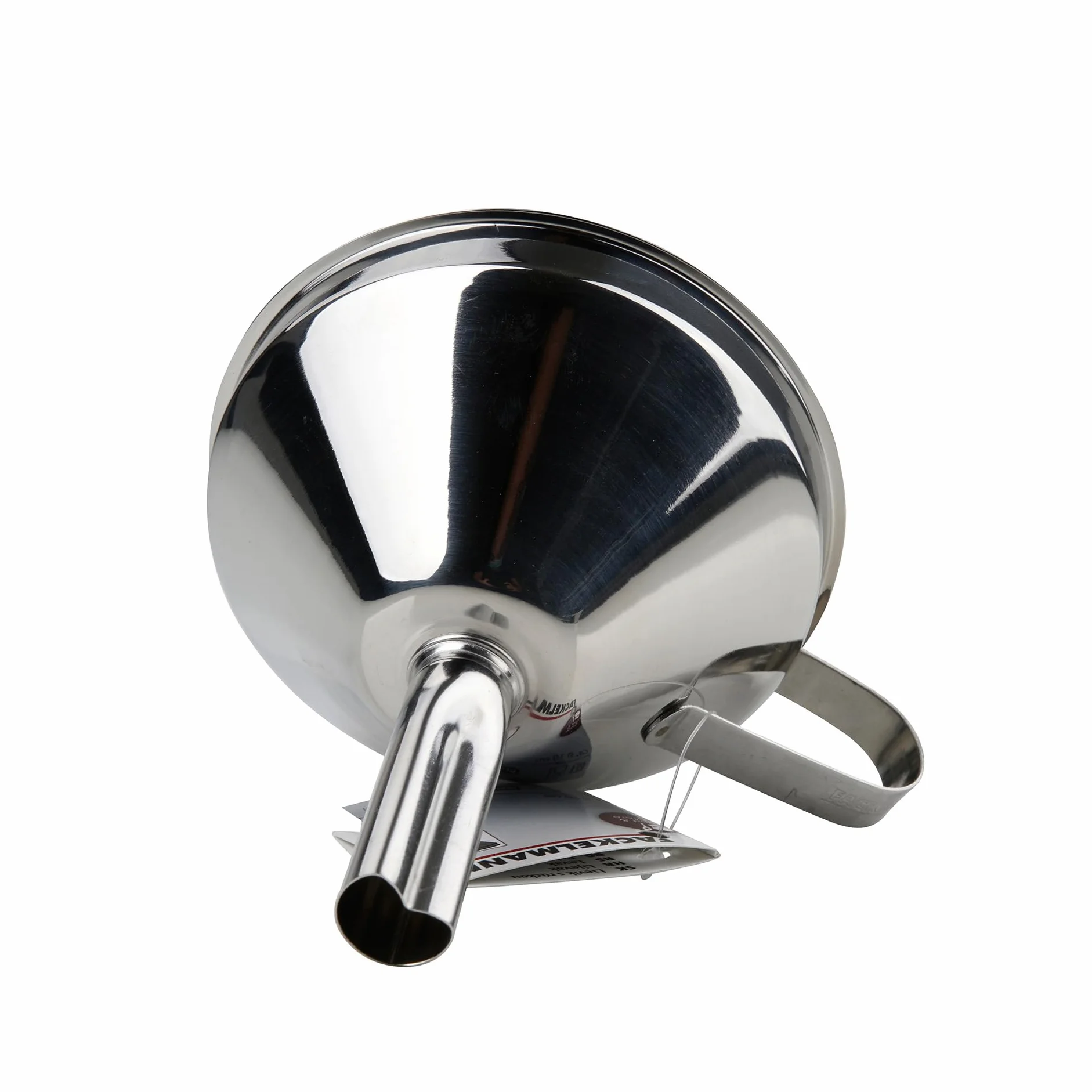Fackelmann Embudo de Cocina de Acero Inoxidable con Asa Lateral, Color Plateado, Apto para Lavavajillas, 10 x 13 x 11 cm, Boca Inferior de 1.6 cm de Diámetro, 1 Unidad