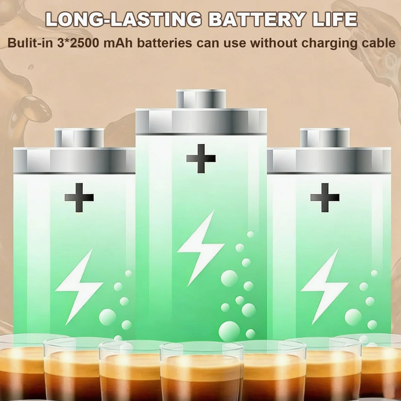 Cafetera eléctrica portátil 3 en 1 con batería de 7500 mAh, calentamiento rápido en 5 minutos, ideal para camping y viajes