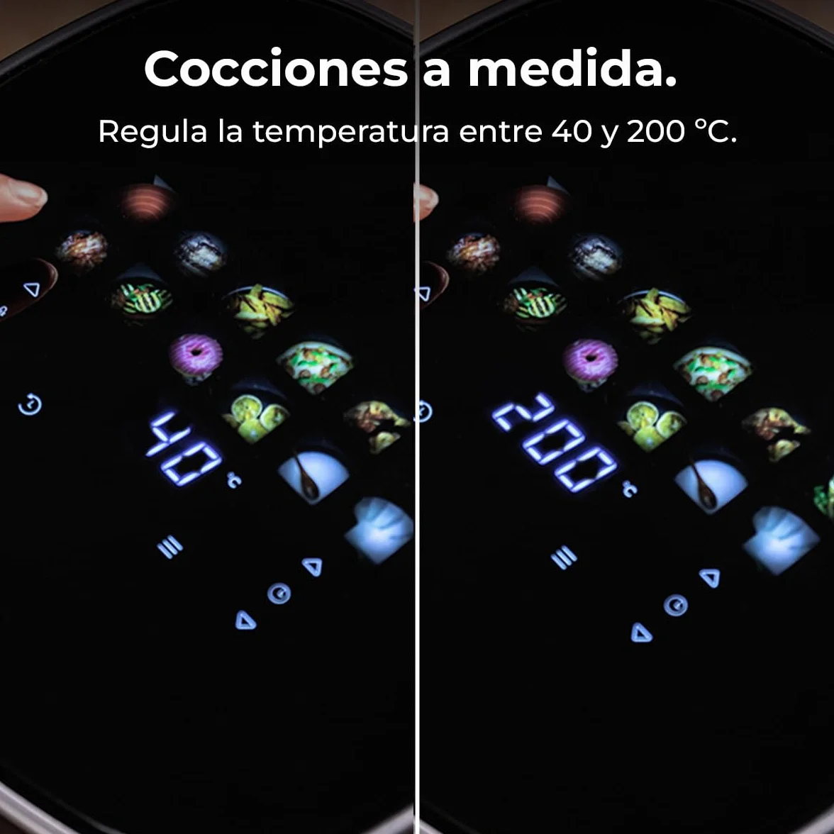 Cecotec Freidora de Aire sin Aceite 6,5L con Doble Resistencia Cecofry&Grill Duoheat 6500 Plus. 2200W, Air Fryer, Grill y Plancha, Pizzas, Ventana Visualización, 12 Menús, Temperatura 40-200°C
