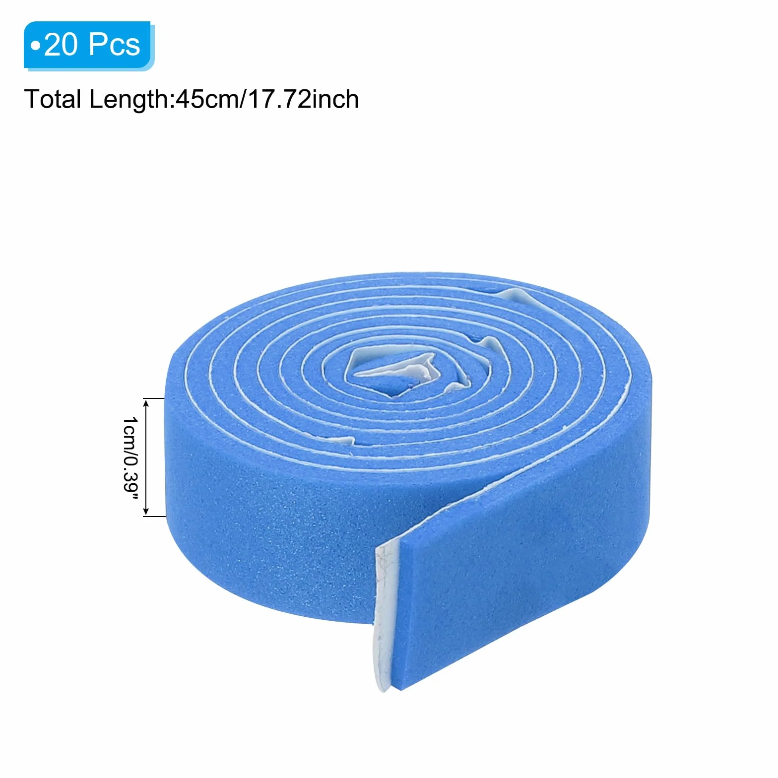 PATIKIL Cinta Lateral de Tenis de Mesa de 18" Paquete de 20 Cintas de Borde para Raquetas Azul