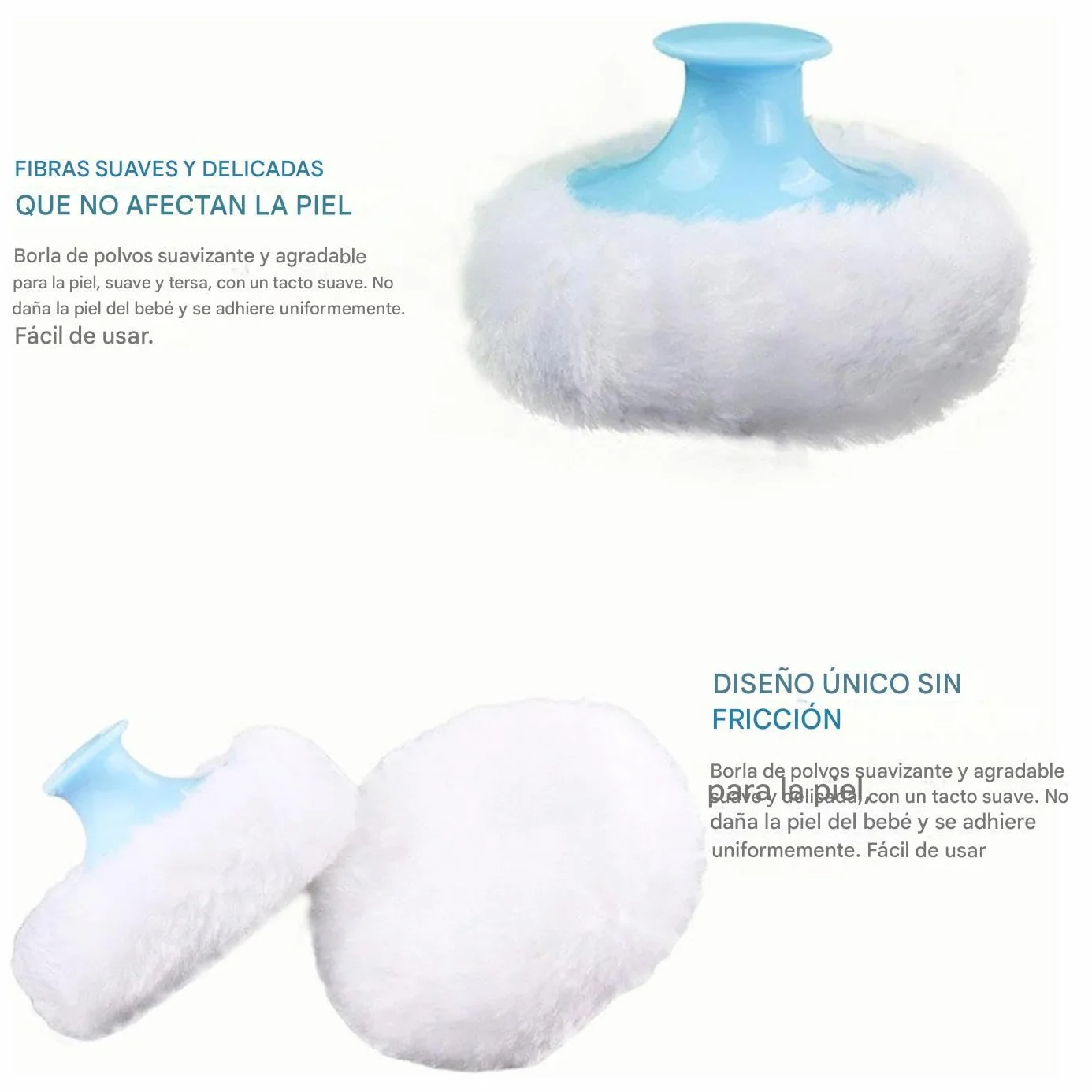 Envase Para Polvos de Talco Con Aplicador - Caja De Polvo Suelto Para Espolvorear,Soporte Para Padres Recién Nacidos Cuidadores Enfermeras Guardería Baño