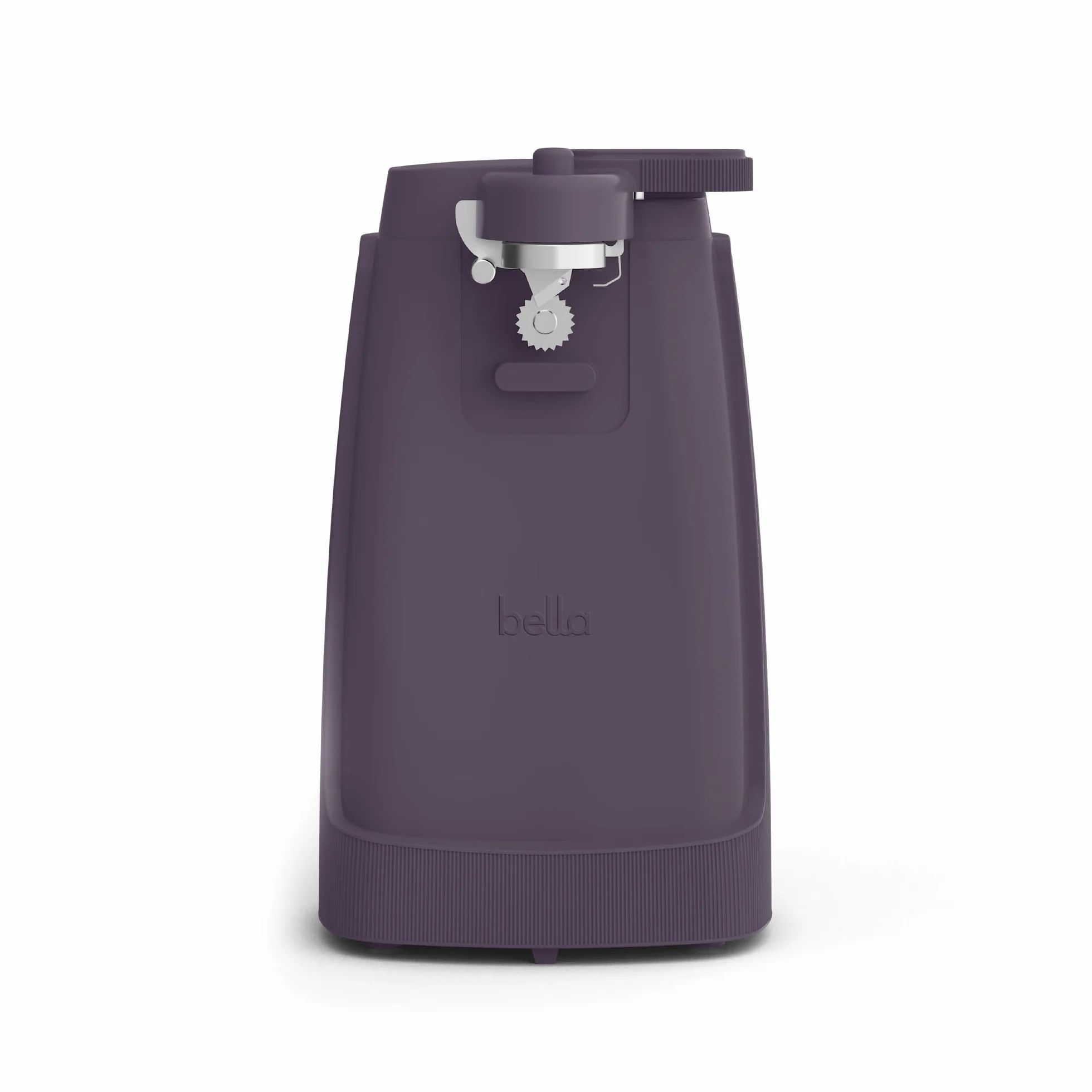 bella Abrelatas eléctrico y afilador de cuchillos, abridor multifuncional de tarros y botellas con palanca de corte extraíble y almacenamiento de cable, hoja de acero inoxidable, ciruela