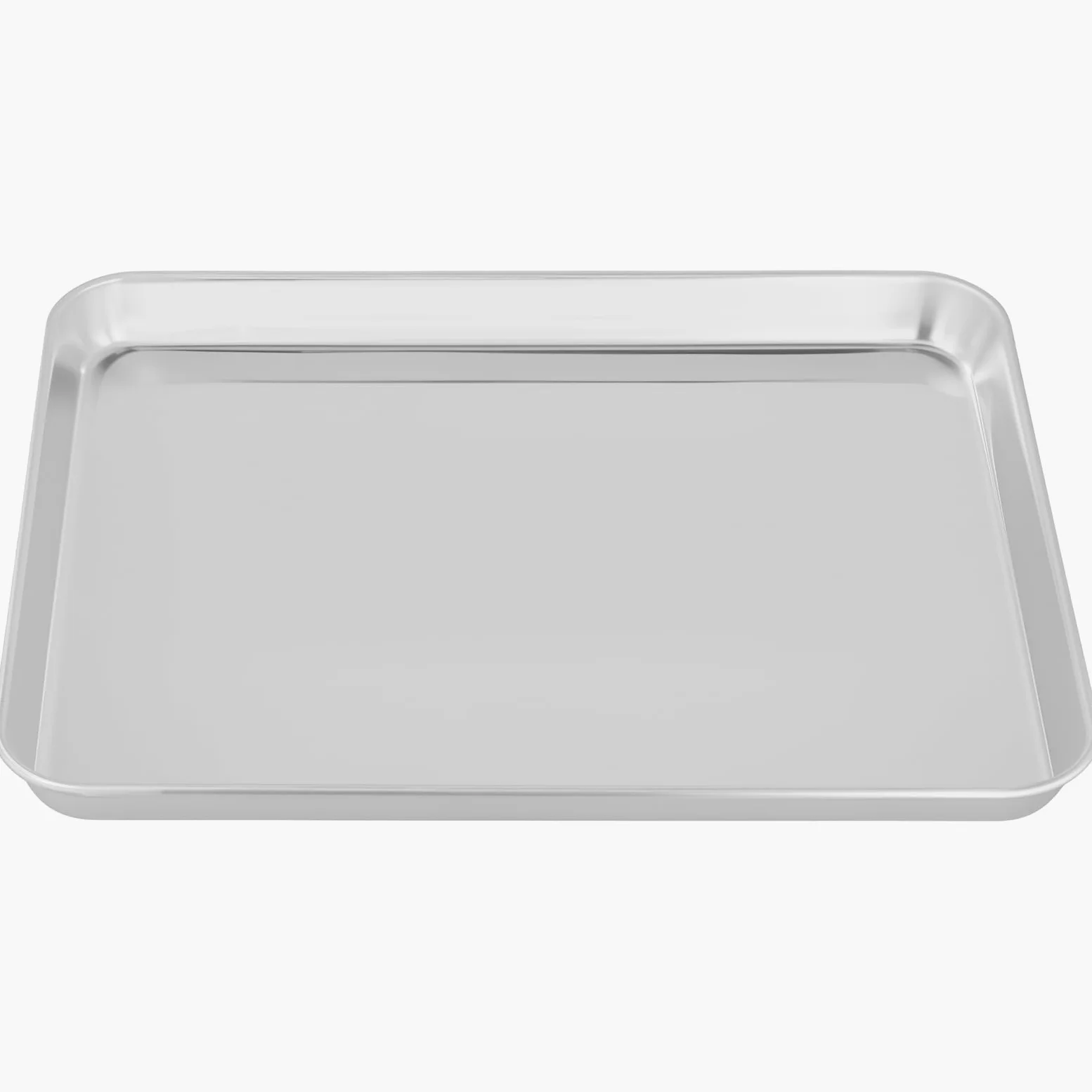 LEXININ 6 bandejas rectangulares antiadherentes de acero inoxidable para cocinar y servir, 31,5 x 24,5 x 2,5 cm
