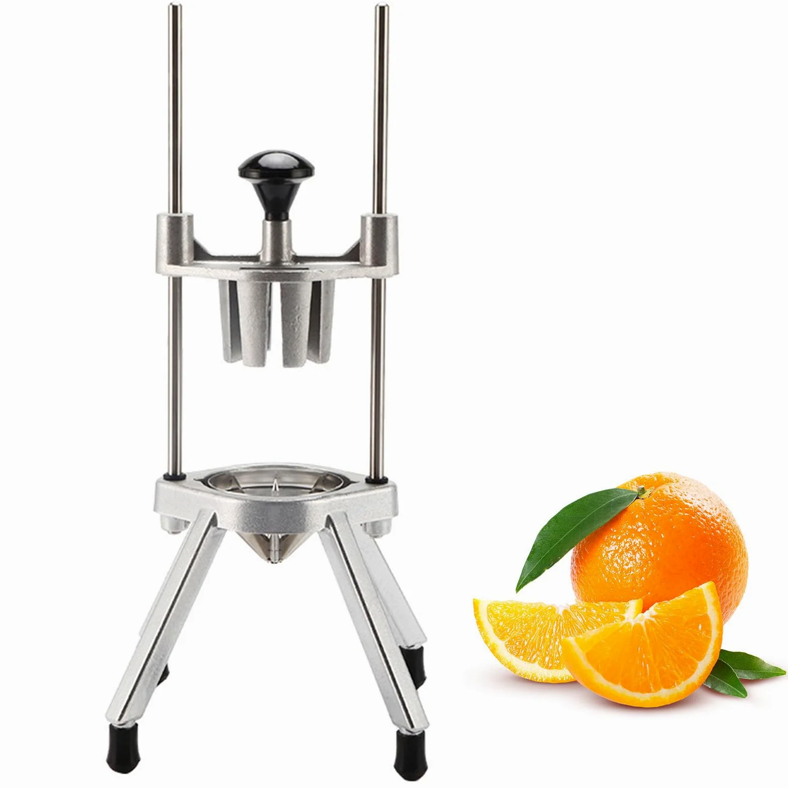 Cortador de frutas, cortador de limón/lima con hoja de acero inoxidable, 6 pétalos, divisor manual de verduras para bares, restaurantes, fiestas, cocina