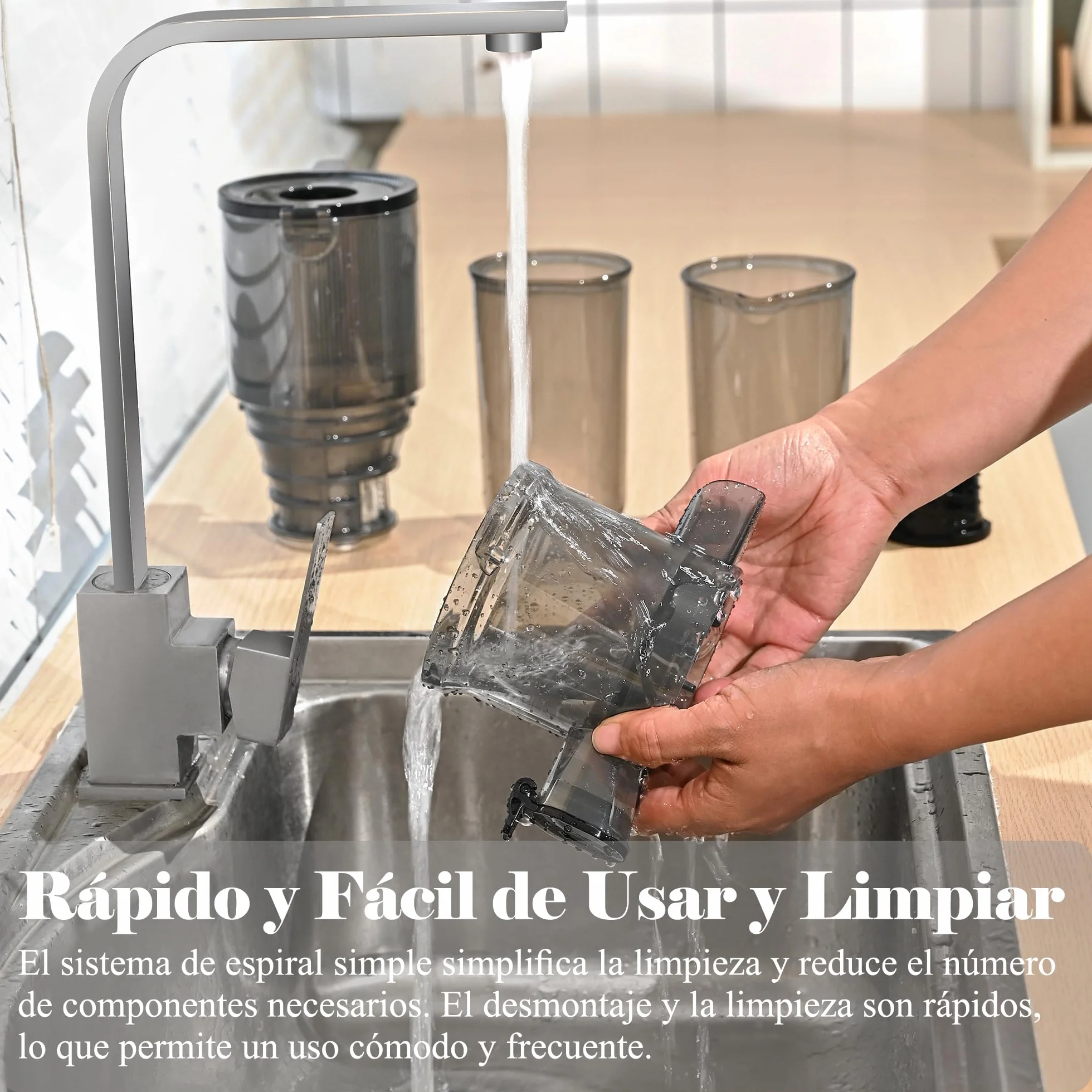 Fretta Extractor de Zumos y Verduras, Apertura de 108MM y Capacidad de 1L, Licuadora Prensado en Frio para Verduras Frutas Enteras, 200W Slow Juicer Machine, Fácil Montaje y Limpieza, Sin BPA (Negro)