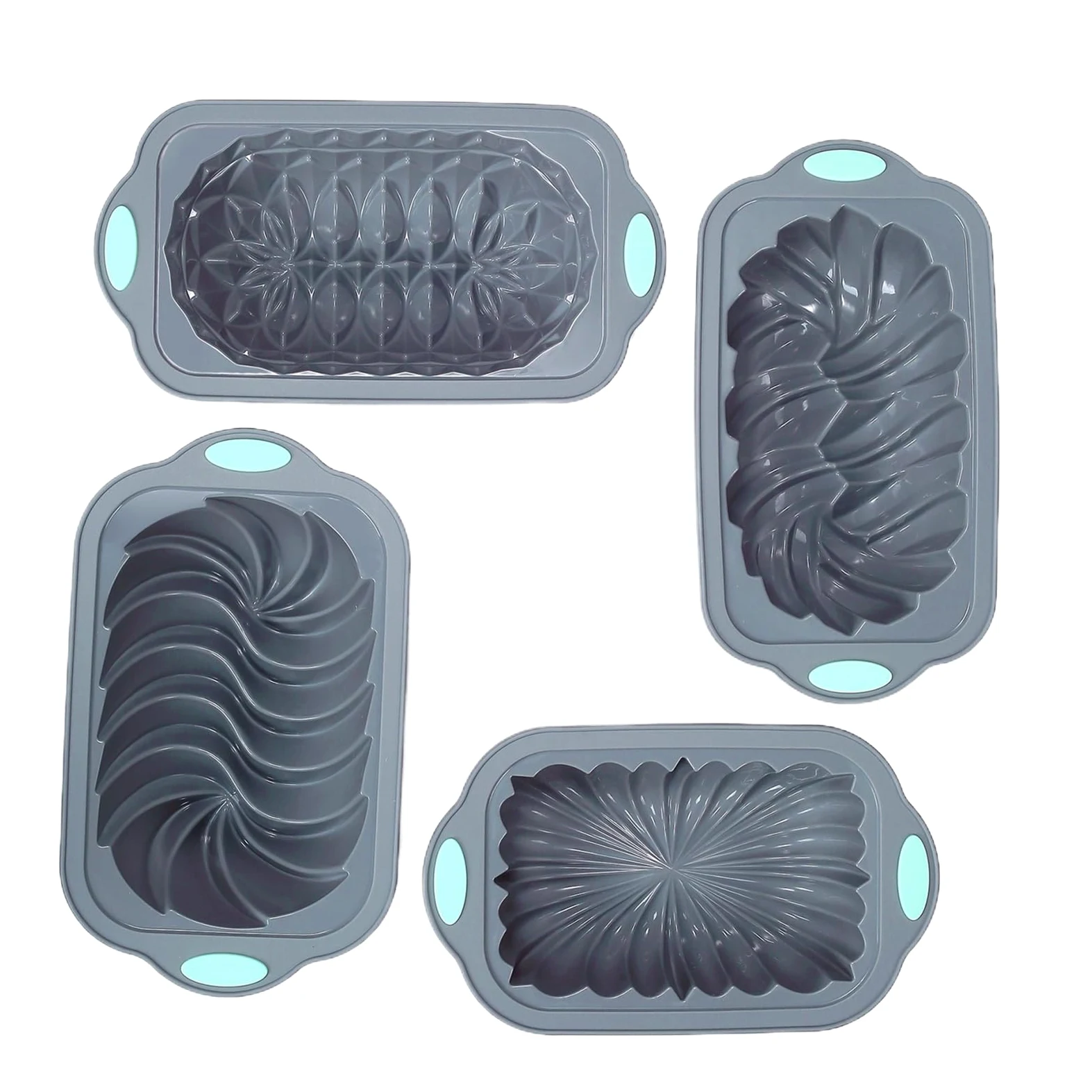 Molde De Silicona Para Pan Forma de cocina casera reutilizable | 4 Piezas Molde Pan De Sándwich Pasteles, brownies, pastel de carne, empanadas, lasaña, quiches,