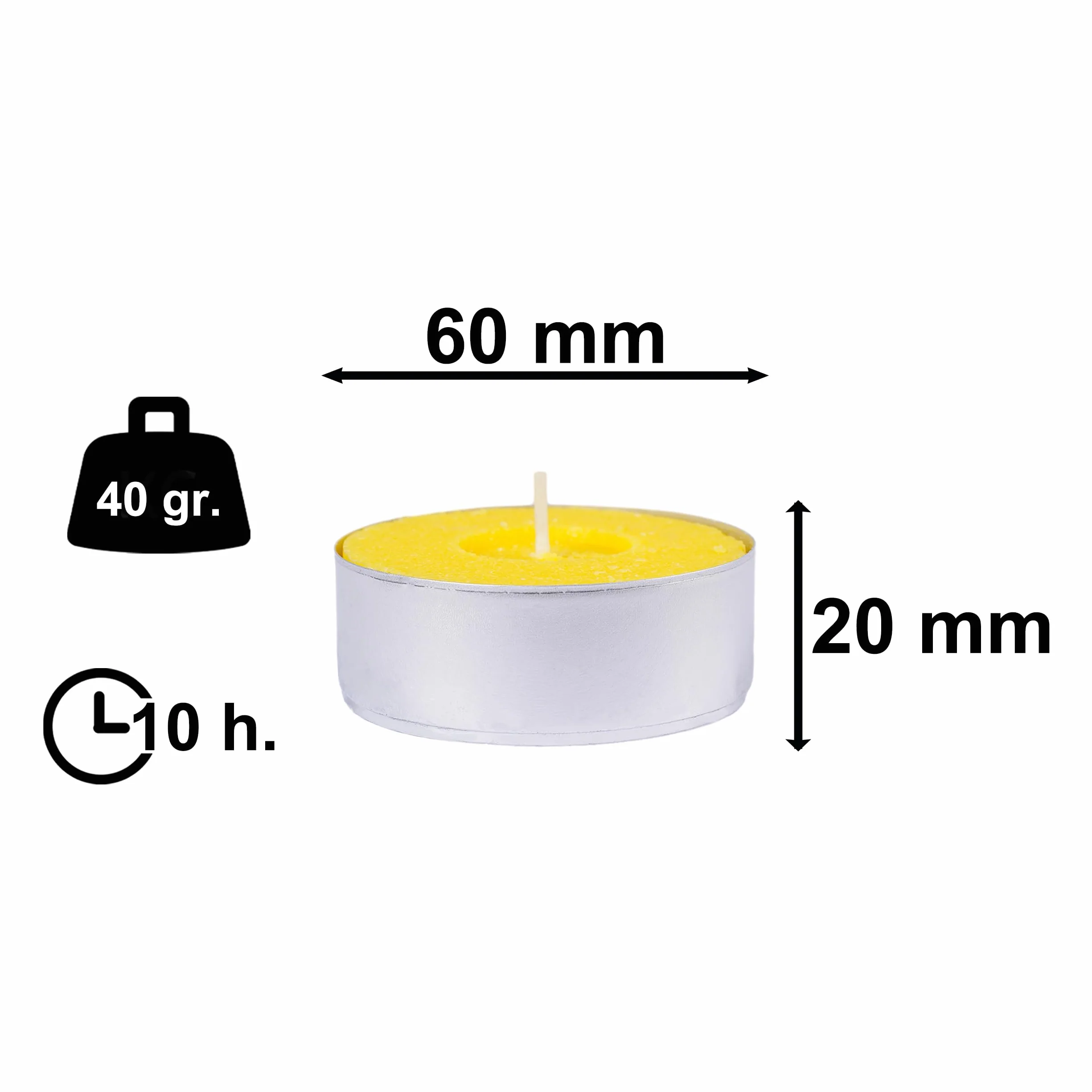 Pack de 24 Velas Aromáticas de Citronela para Exterior e Interior, Antimosquitos Naturales, Ideal para Jardín, Terraza, Barbacoas y Camping, Cera Vegetal, 60x60x20mm