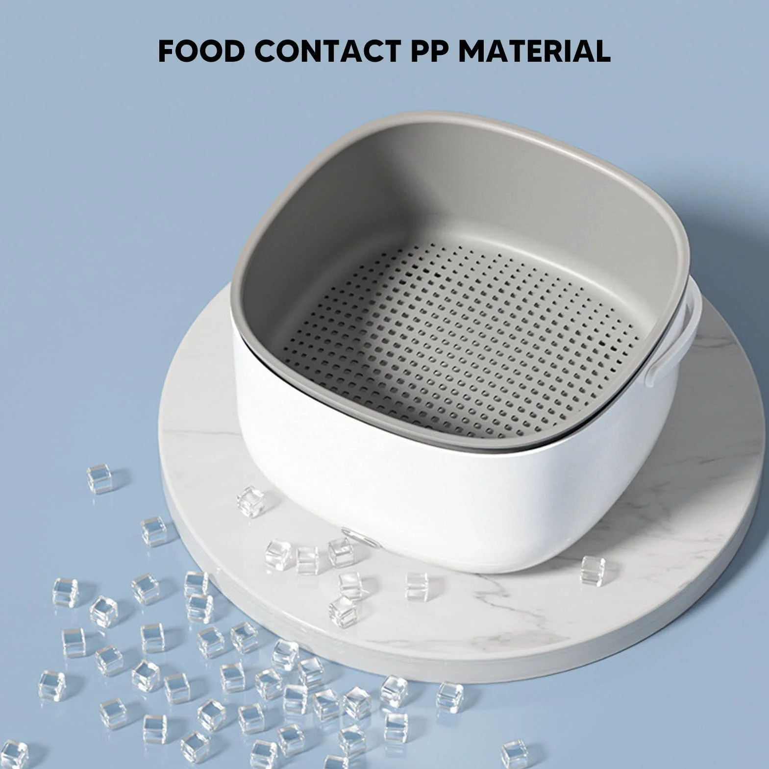Lavadora De Frutas Y Verduras De 360 ​​​​Grados, Lavadora De Frutas Ultrasónica Dispositivo Limpiador De Verduras PP con Cesta De Drenaje para Frutas Frijoles Verduras 23x23x13cm