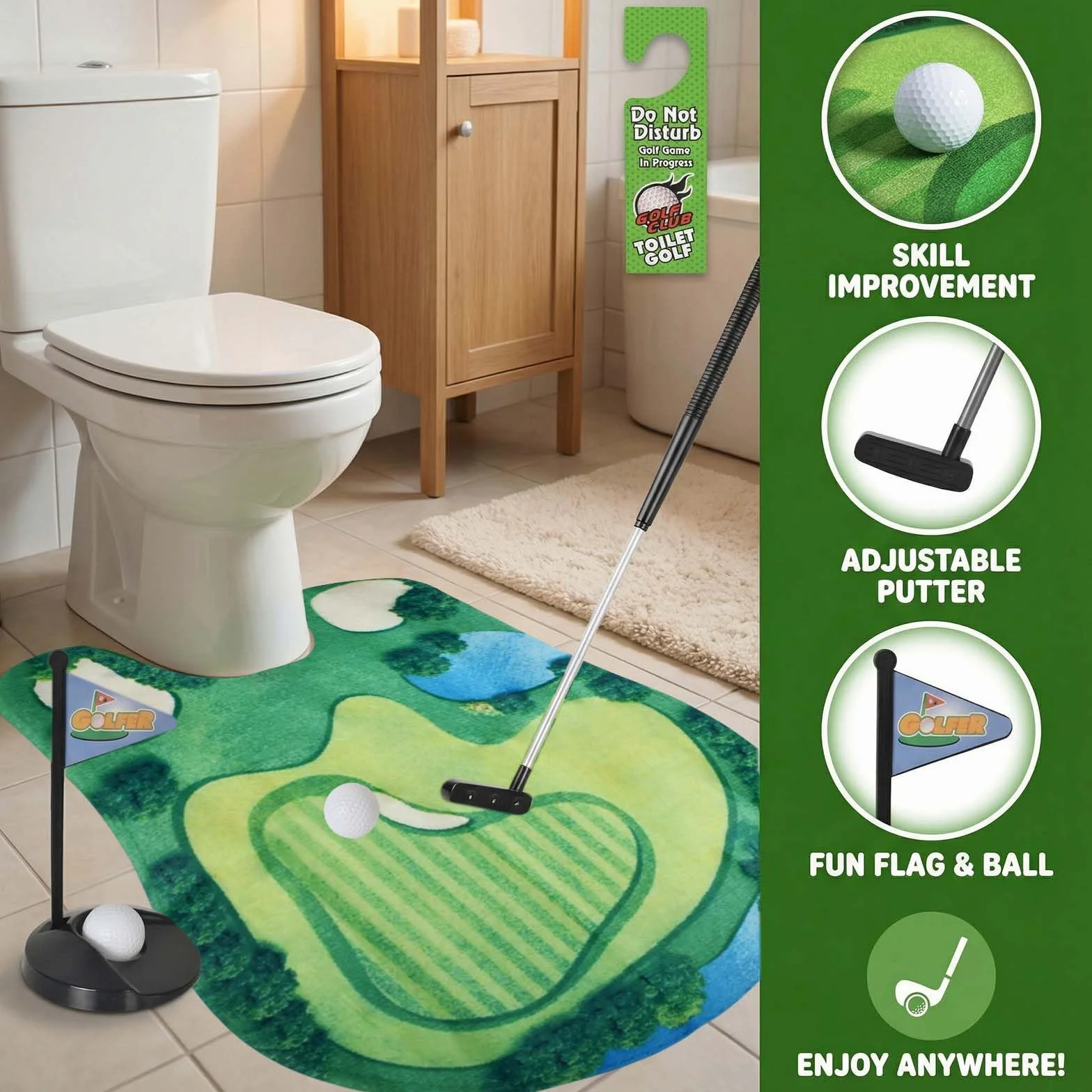 Juego de Golf para Baño Mini Golf Potty Putter Regalo Hombre