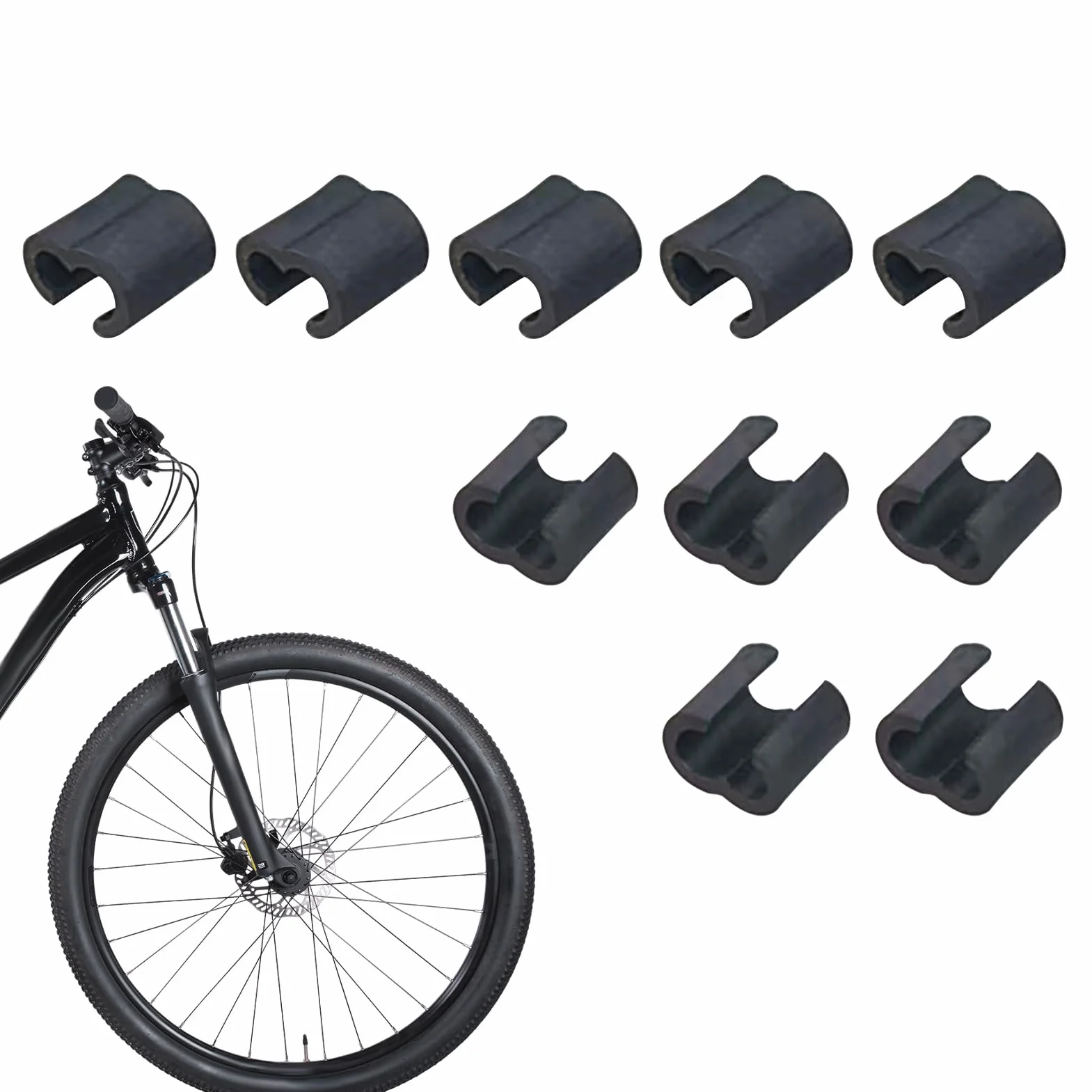 Abrazaderas para Cables de Frenos de Bicicleta 10 Unidades Guías para Cable de Frenos