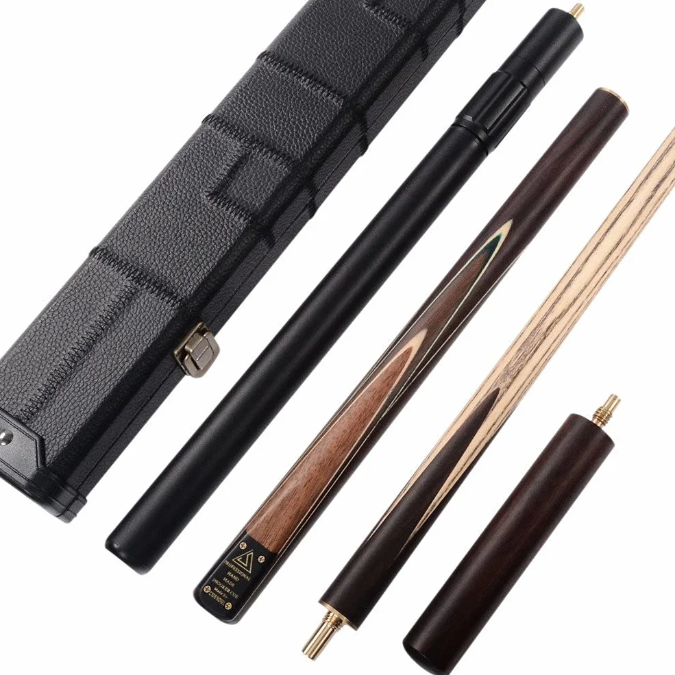 CUESOUL Clásico Hecho a Mano de 57 Pulgadas Rosewood 3/4 Pieza Snooker Cue con Caja Negro y Aluminio Telescopio Extensión