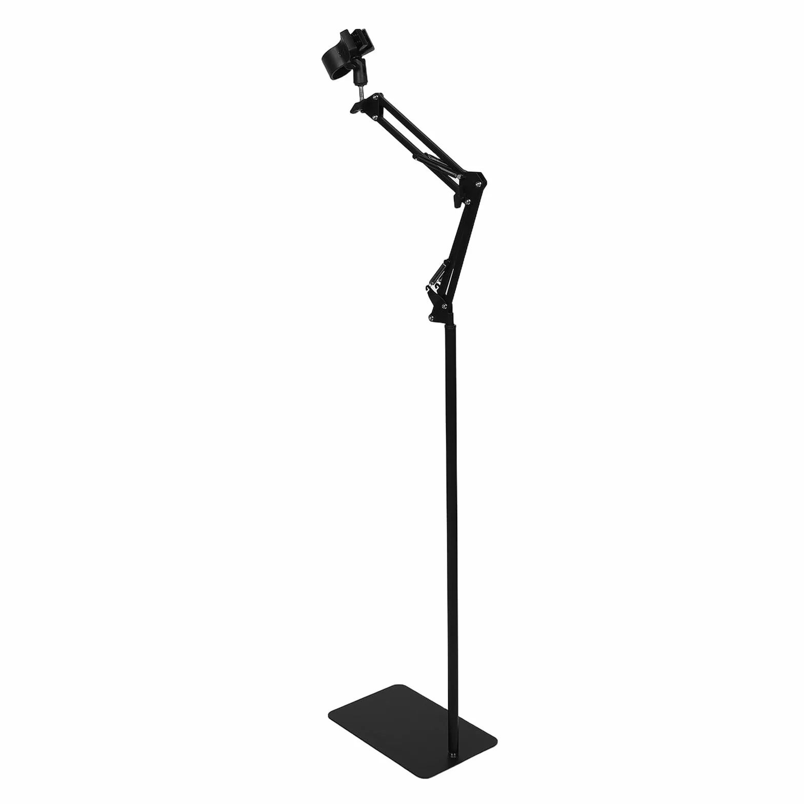 Soporte de Pie Ajustable para Secador de Pelo con Brazo Articulado Plegable Soporte Manos Libres Giratorio para Baño y Salón Compatible Base Estable y Altura Regulable