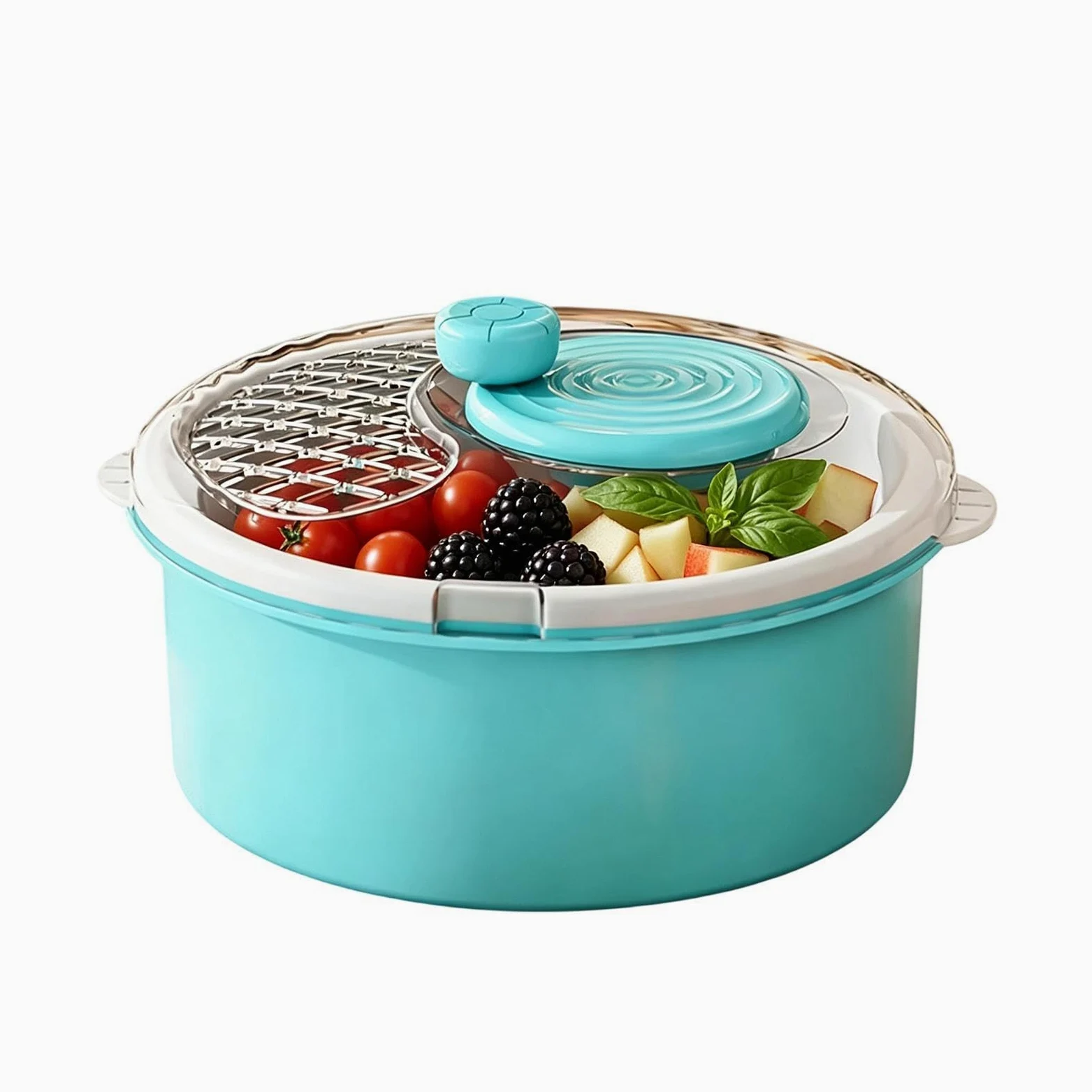 Gran centrifugadora de ensaladas Purificador multiusos, limpieza manual y | Escurridor De Frutas, Verduras Y De Ensaladas Para bayas lechuga alimentos grano hogar cocina