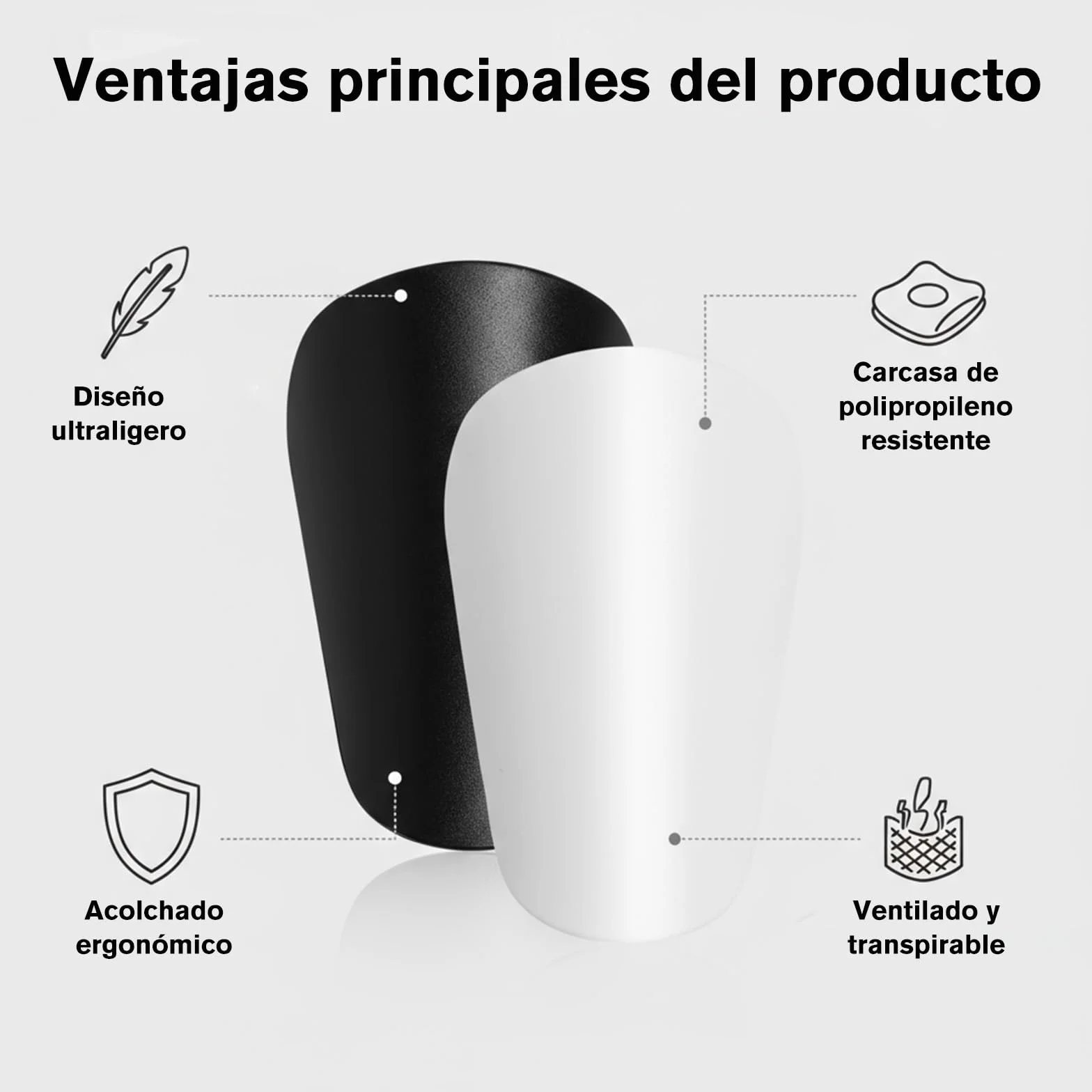 VEGCOO 2 Pares Mini Espinilleras Fútbol 8 x 5 cm con Bolsa Deportiva