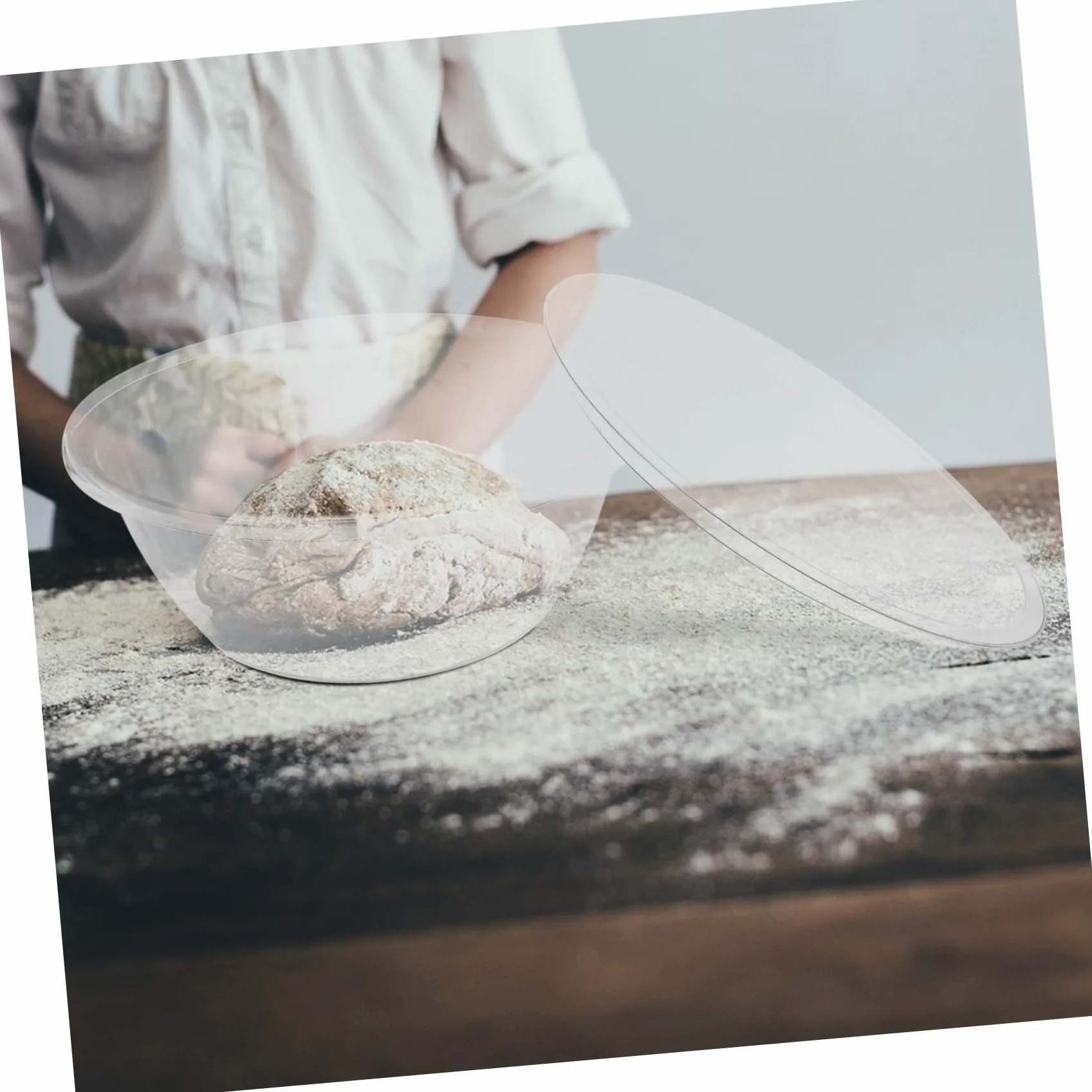 Alipis Bol Grande de Plástico con Tapa Transparente y Resistente Deformación Multiusos para Amasar Preparar Ensaladas y Almacenar para Cocina Familiar