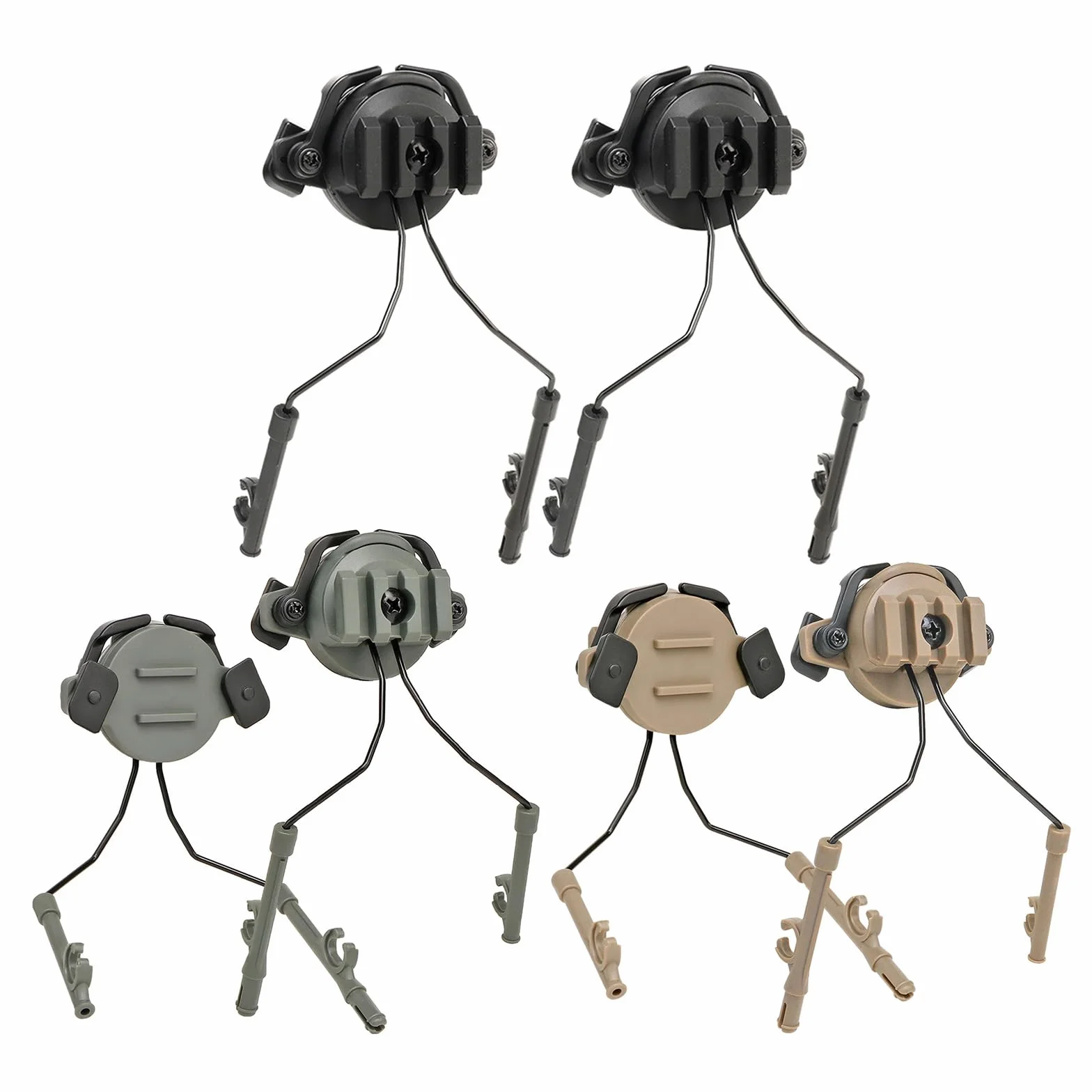 Juego de 1 par de adaptadores de carriles para cascos tácticos para Airsoft, soporte ajustable de 19 a 21 mm