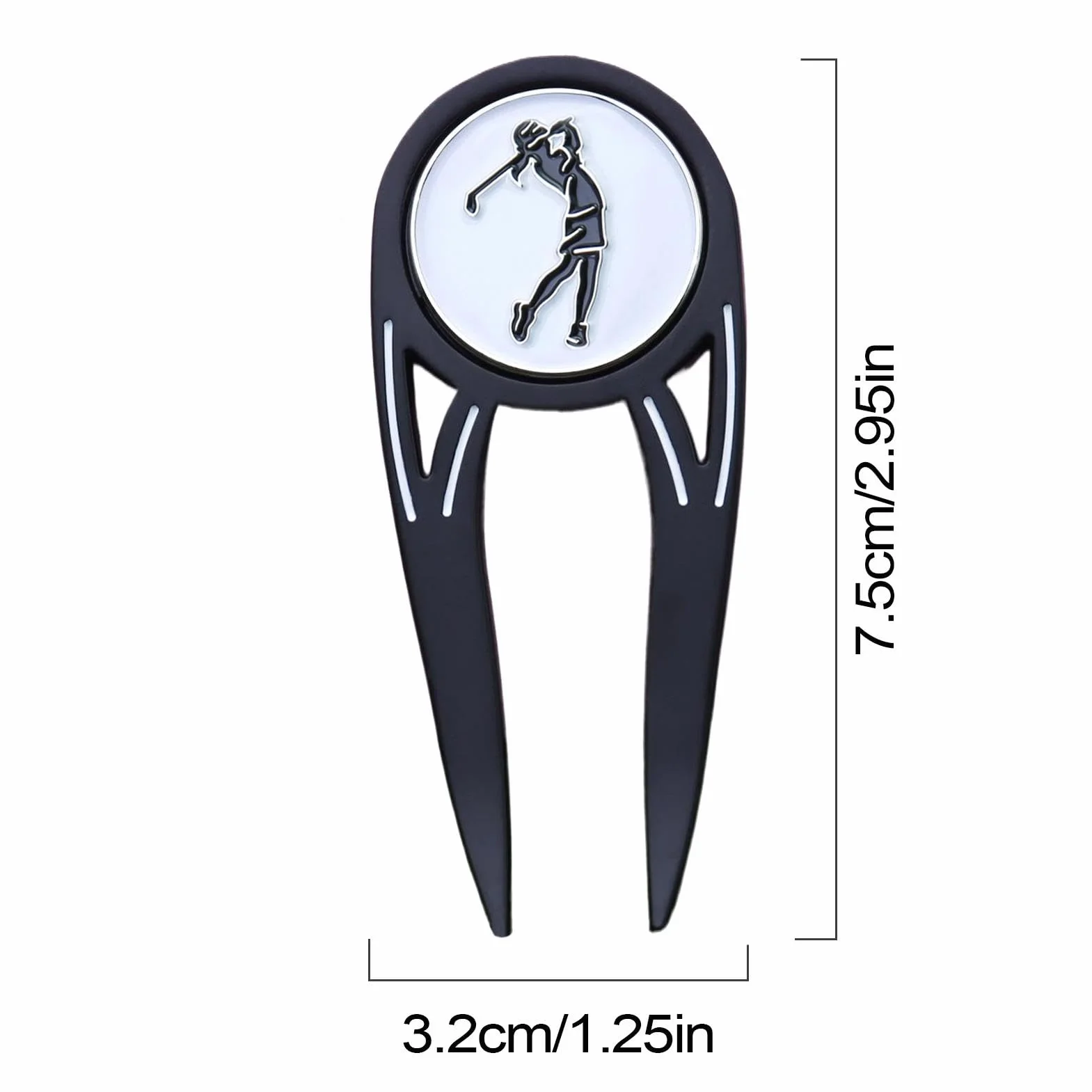 Herramienta de Divot de golf, herramienta de reparación de divot de golf, Vista imprimir Metal herramienta de reparación magnética Divot Ball Marker - Herramienta Divot verde putting alineación Turba
