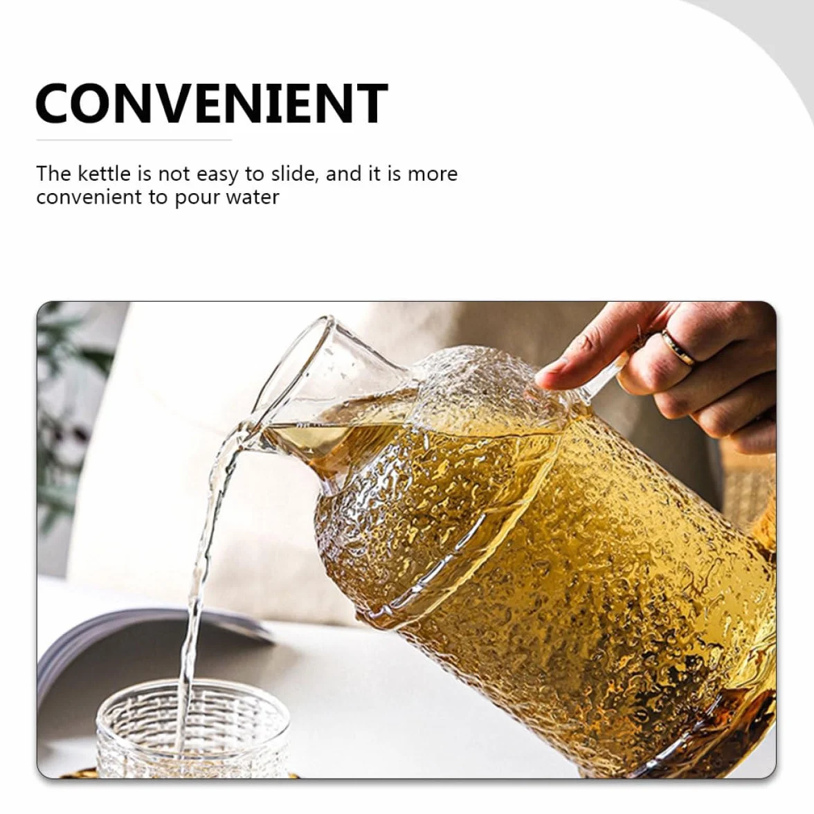 SHOWERORO Jarra de Vidrio para Agua Resistente Altas Temperaturas con Tapa Gran Capacidad para Bebidas Frías y Calientes para Uso Doméstico y Fiestas
