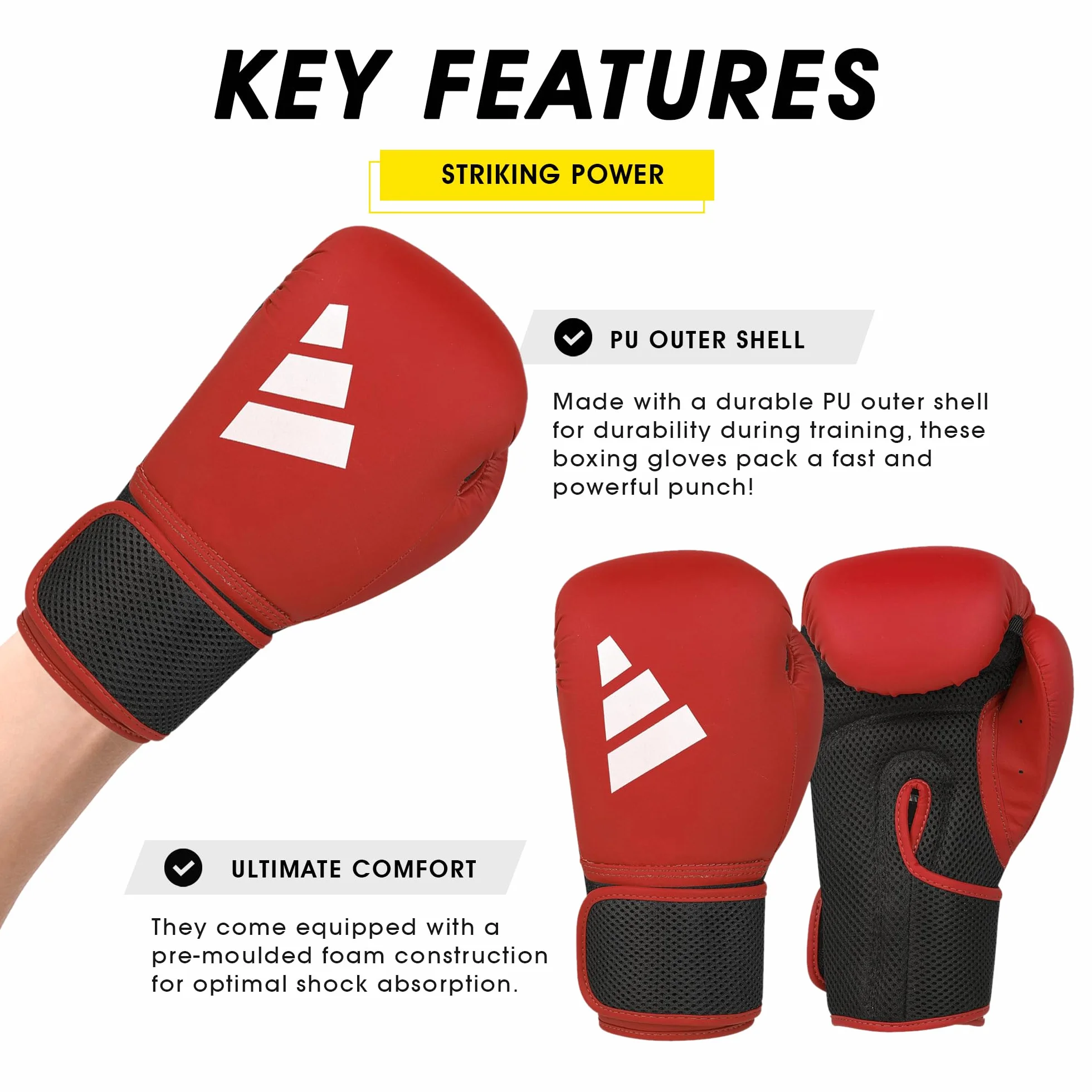 adidas Hybrid 25 Guantes de Boxeo Rojo 12 oz EU