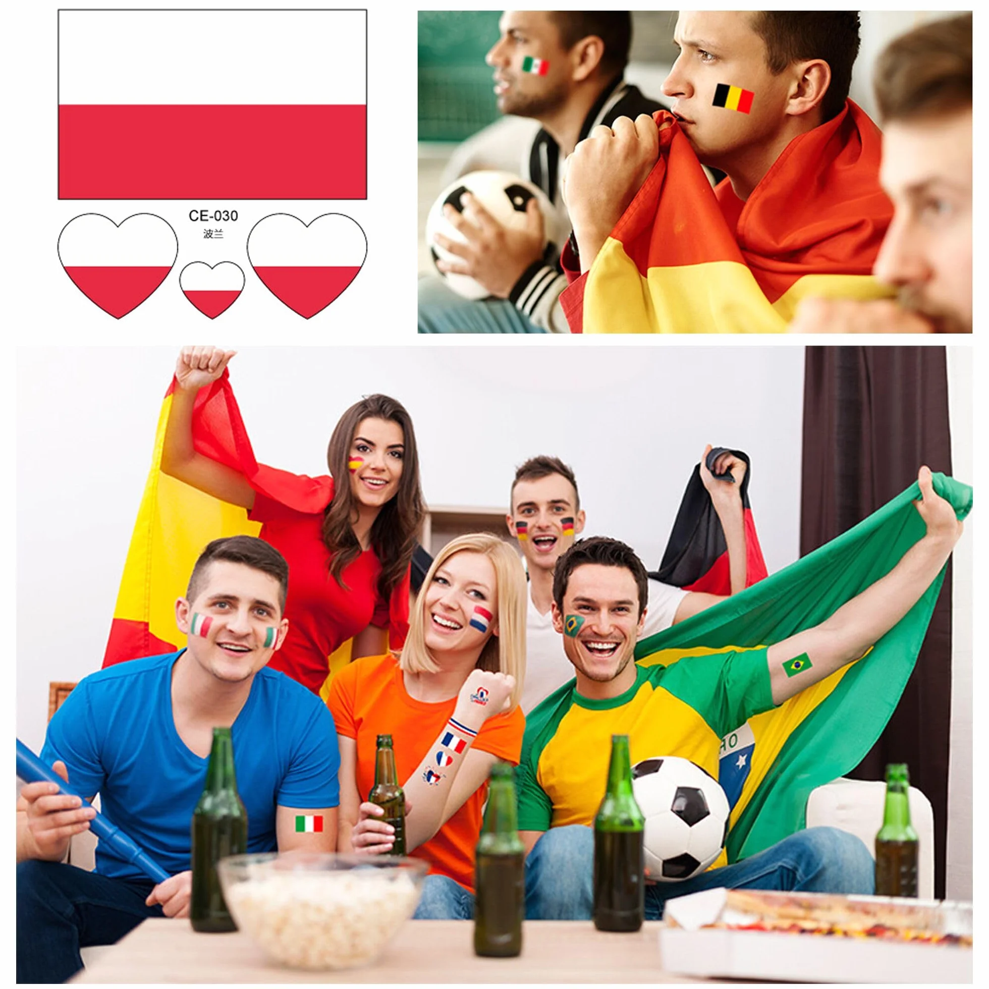 Banderas Pequeñas de Polonia con Palo 10 Piezas Mini Bandera Polaca de Mano para Mundial Fútbol 2026 Fiesta Nacional