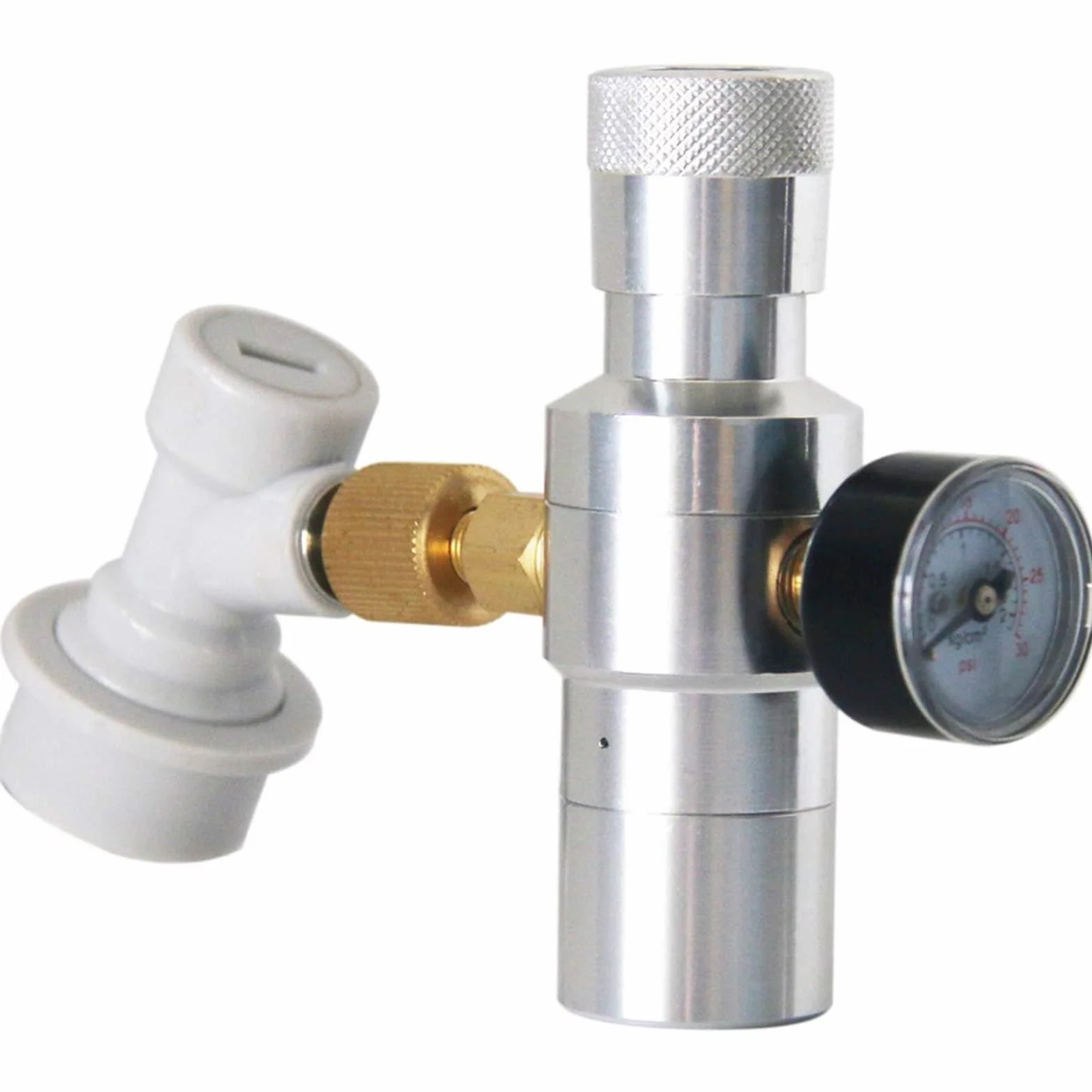 FACAIIO Barril de cerveza portátil para dispensador de carga con manómetro de 0 a 30 PSI y 3 adaptadores de rosca de 8 pulgadas de 2 L, 3.6 L, 5 L, barril Cornelius, café y kombucha