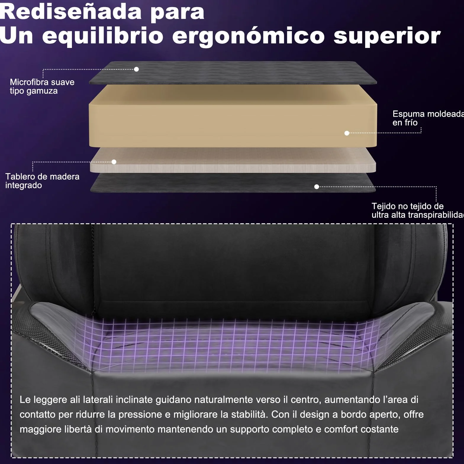 Devoko Silla Gaming Ergonómica para Adultos, con Reposabrazos 3D, Espuma de Alta Densidad, Soporte Lumbar Ajustable, Base Metálica Robusta, Ideal para Juego y Oficina, Negro