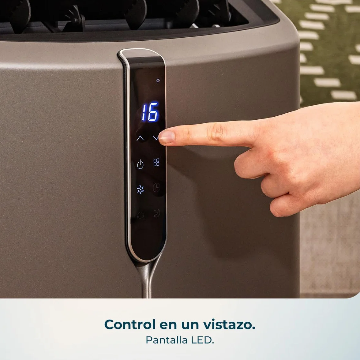Cecotec Aire Acondicionado Portátil con Bomba de Calor y Wifi ForceClima 14800 Nux Heating Connected. 14000BTU, Mando a Distancia, Pantalla LED, 5 Modos, 3 Velocidades, Temporizador, Cobertura 30-35m²