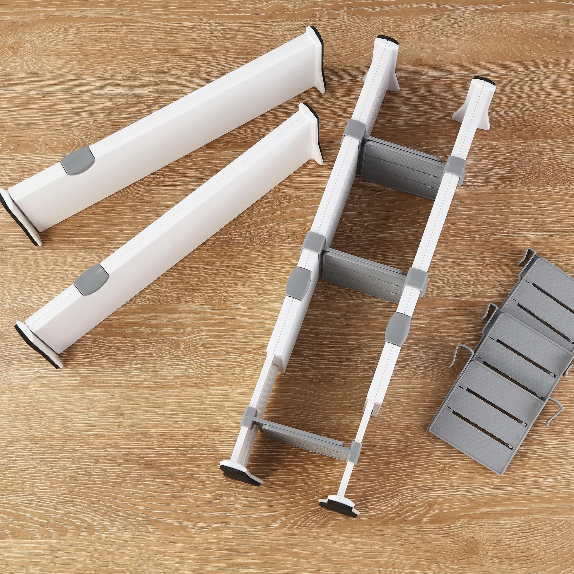 Separadores de Cajones de Plástico Ajustables 37.5-54 cm Paquete de 4 Blanco