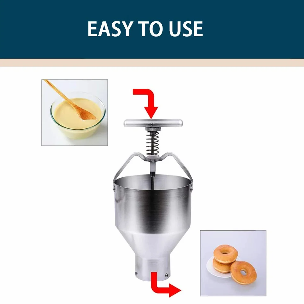 Máquina para hacer donas, dispensador de masa manual ajustable con soporte para hornear en casa y comercial